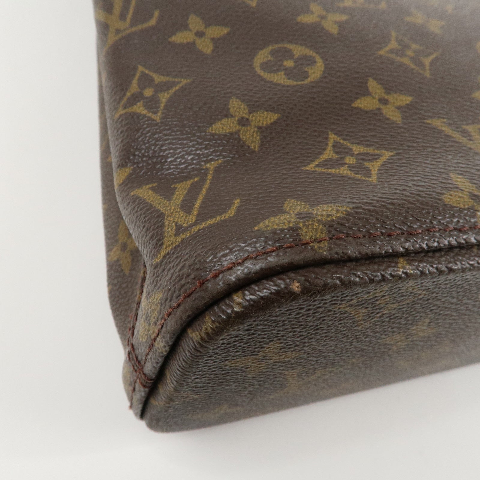 Louis Vuitton Monogram Luco Tote Bag Hand Bag Brown M51155 Used