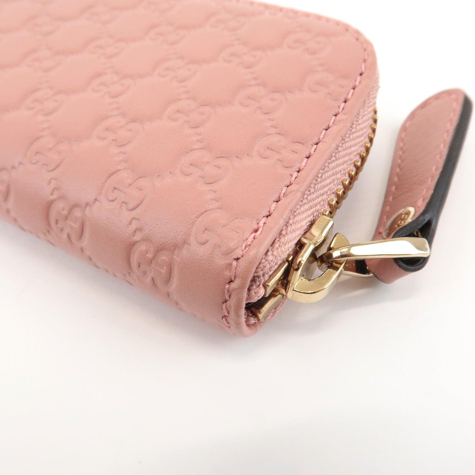 GUCCI Micro Guccissima Leather Mini Coin Case Pink 449896