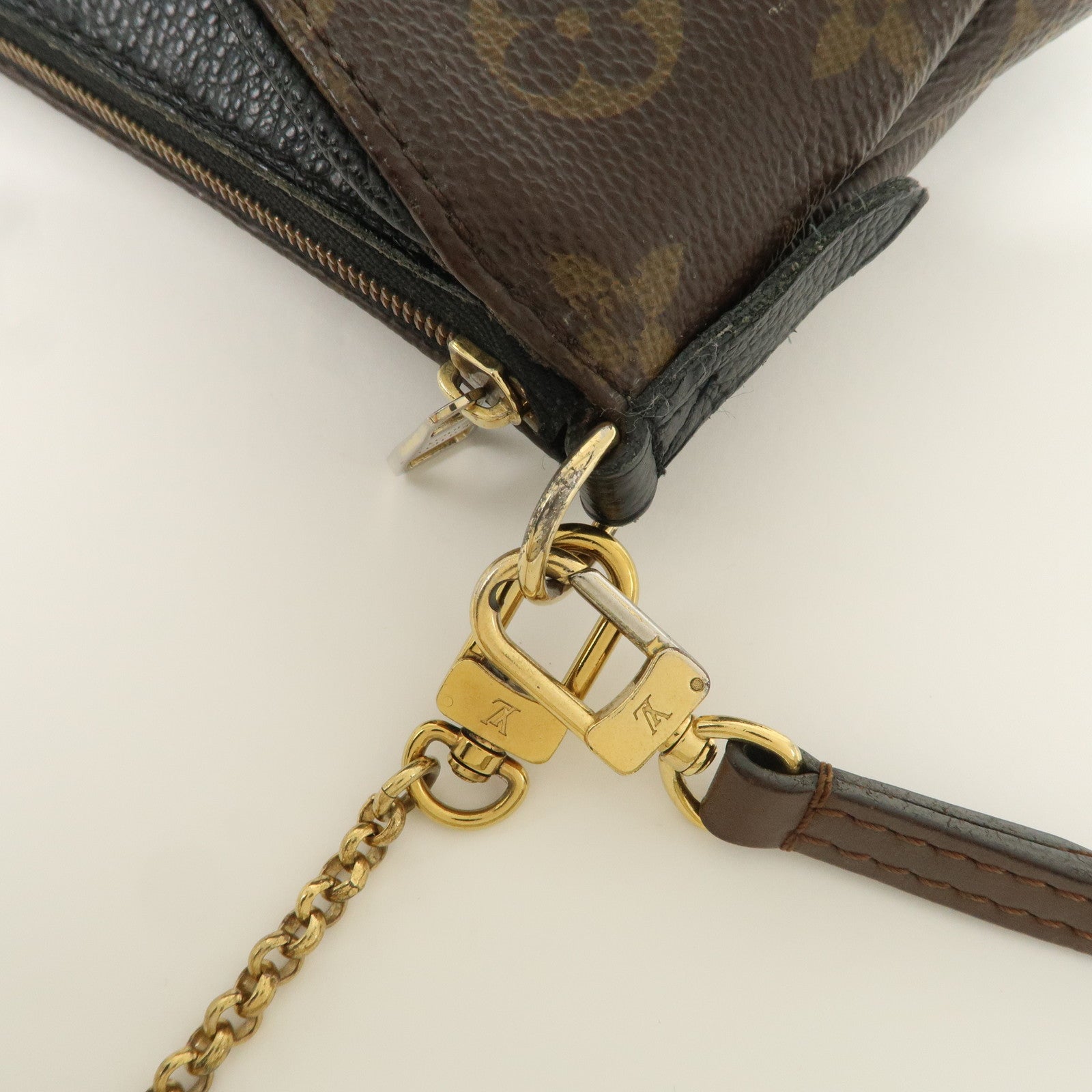 Louis Vuitton Monogram Pallas Clutch 2Way Shoulder Bag Noir M41639