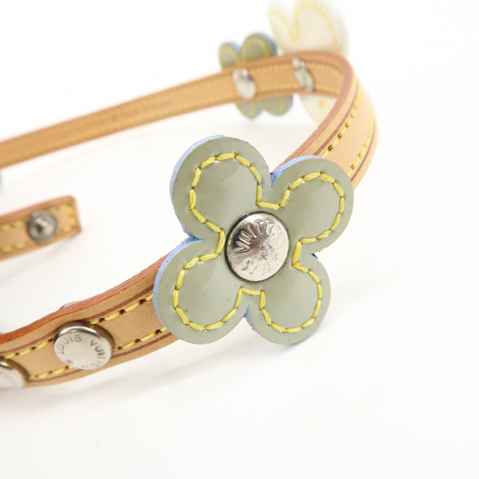 Louis Vuitton Flower Bracelet Choker Light Blue Black M92253 Used