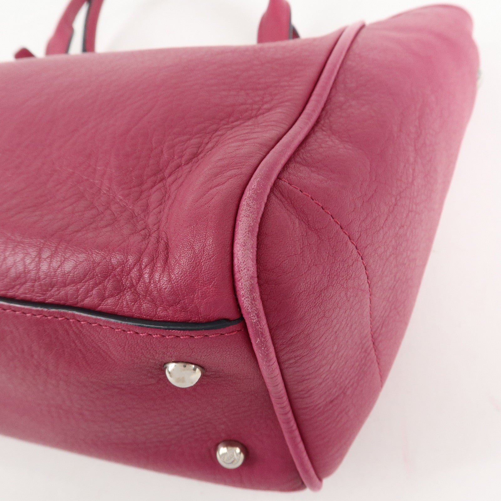 LOEWE Leather Tote Bag Hand Bag Shoulder Bag Medium Pink