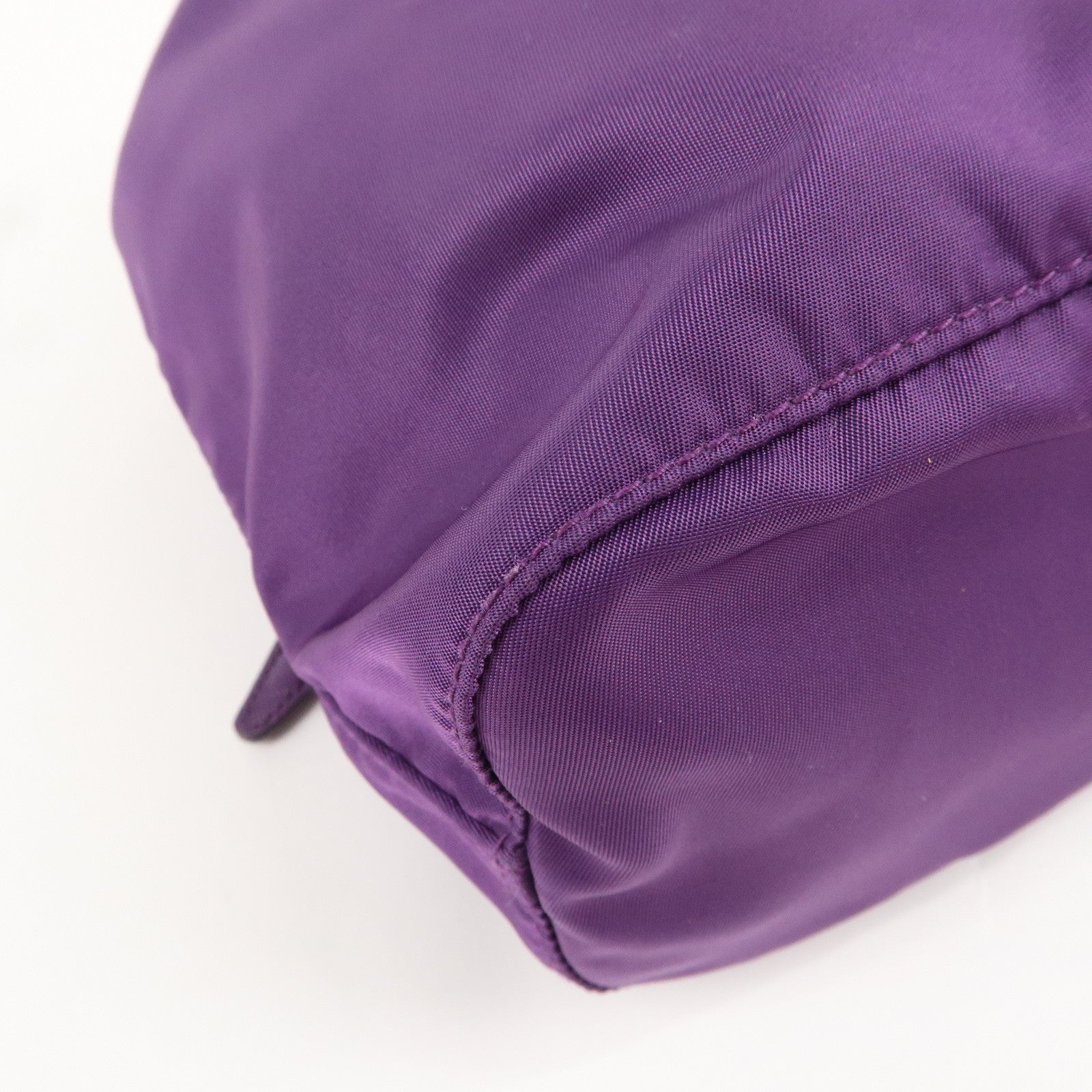 PRADA Nylon Leather Drawstring Pouch Purple 1NA369