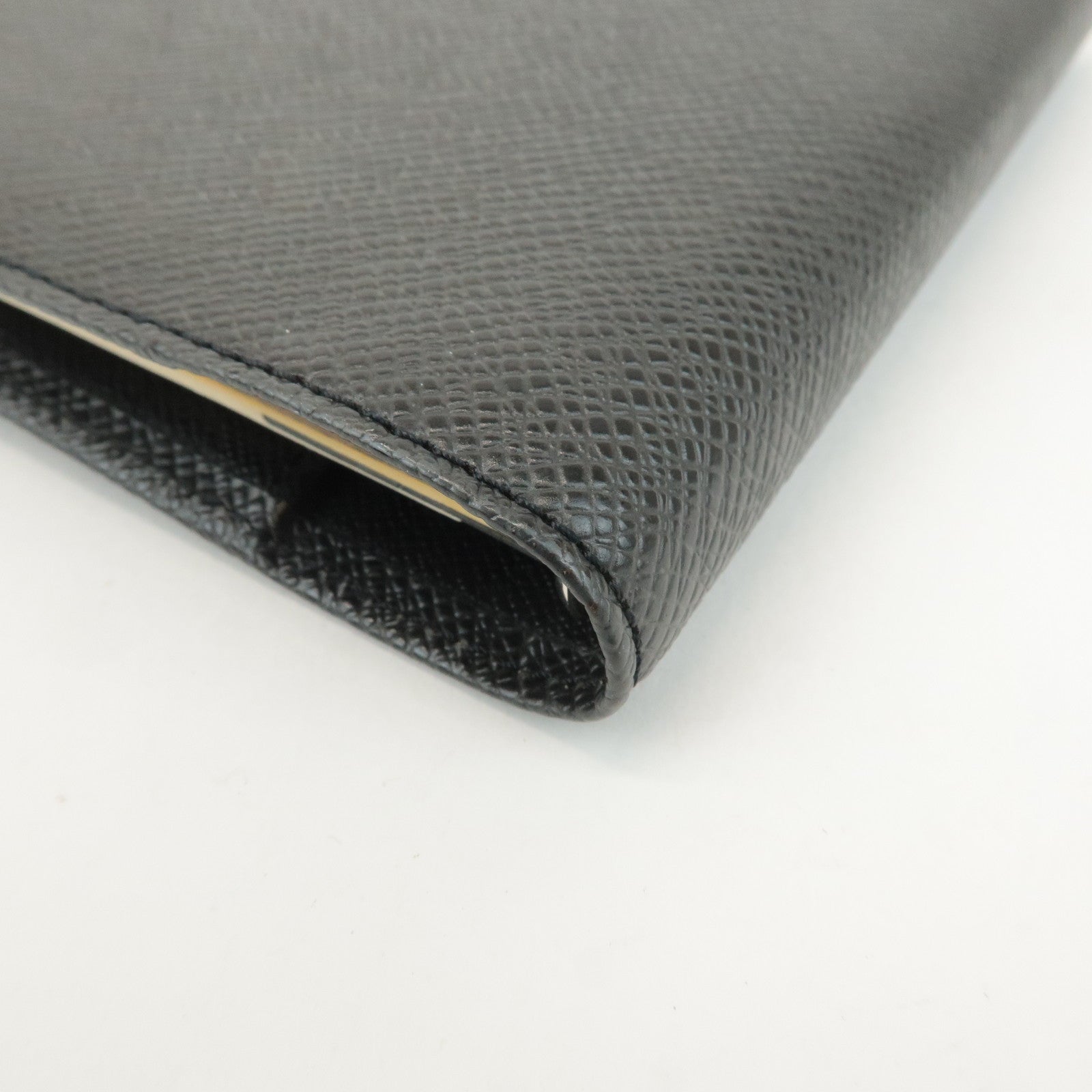 Louis Vuitton Taiga Agenda PM Planner Cover Ardoise Black R20406 Used