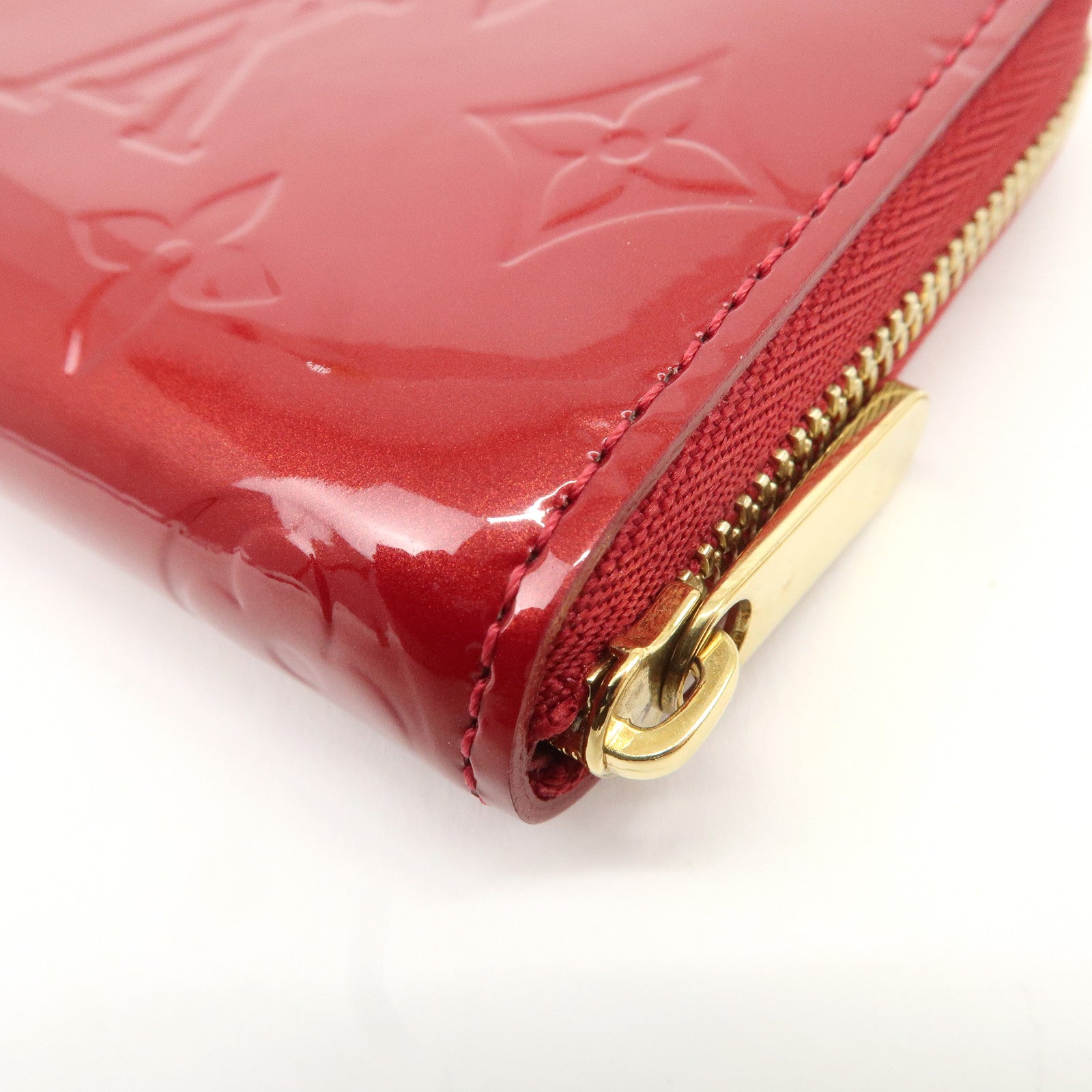 Louis Vuitton Monogram Vernis Zippy Coin Purse M93608 Red Used