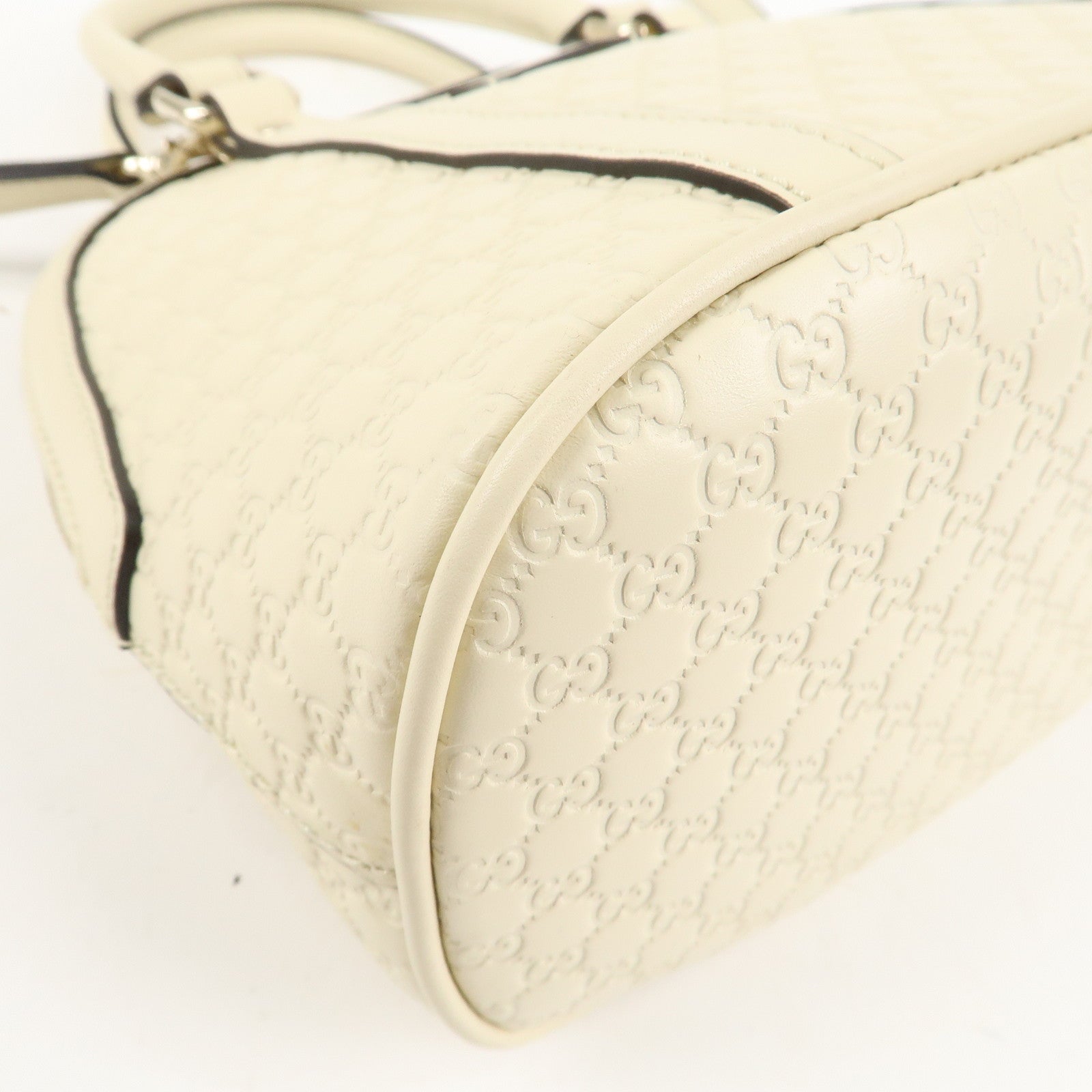 GUCCI Micro Guccissima Leather 2WAY Bag Hand Bag Ivory 449654