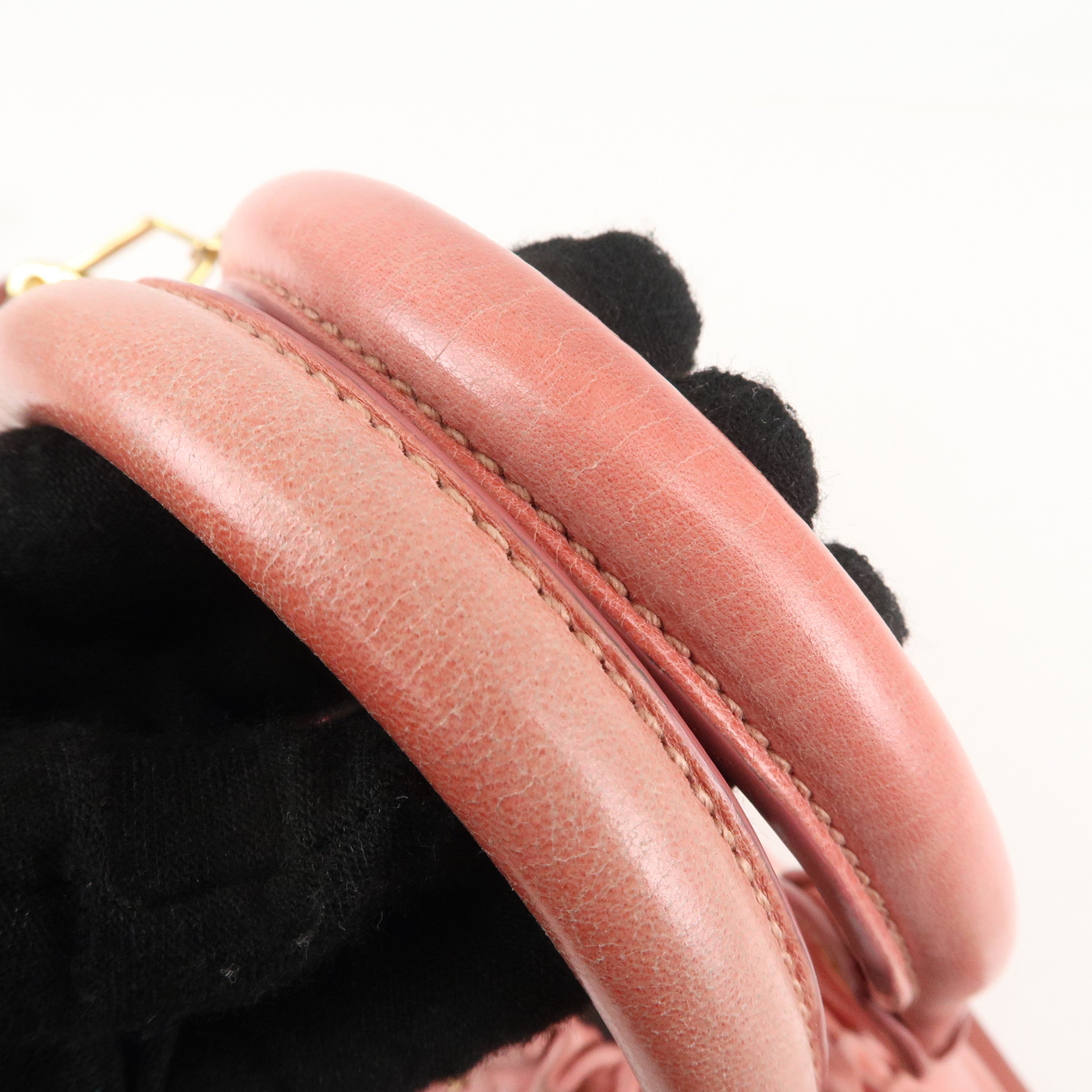 MIU MIU Leather 2Way Bag Shoulder Bag Hand Bag Pink