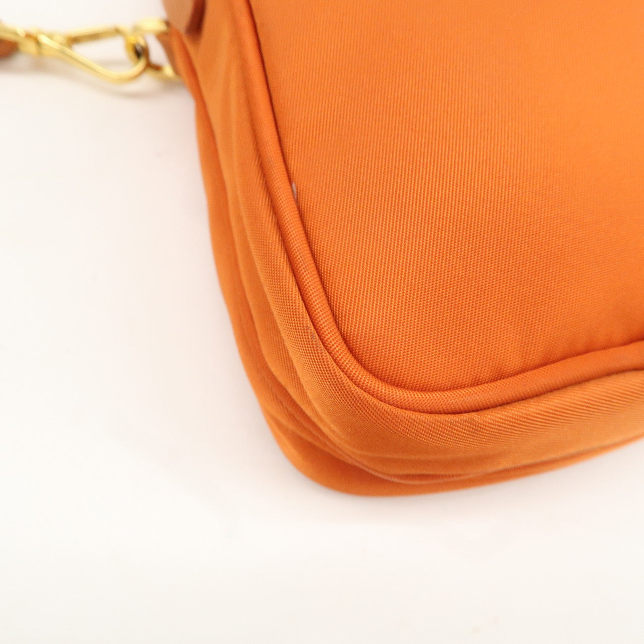 PRADA Logo Nylon Leather Small Shoulder Bag Crossbody Bag Orange