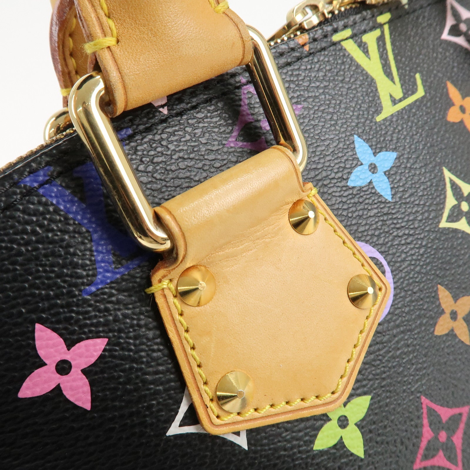 Louis Vuitton Monogram Multicolor Alma Hand Bag Noir M92646