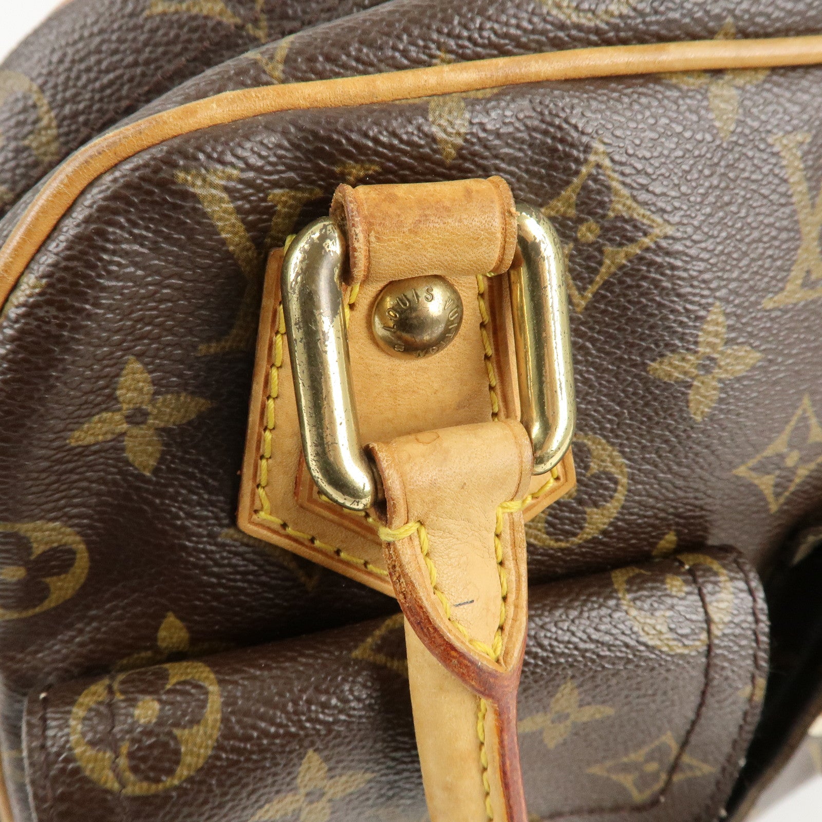 Louis Vuitton Monogram Manhattan PM Hand Bag Brown M40026 Used