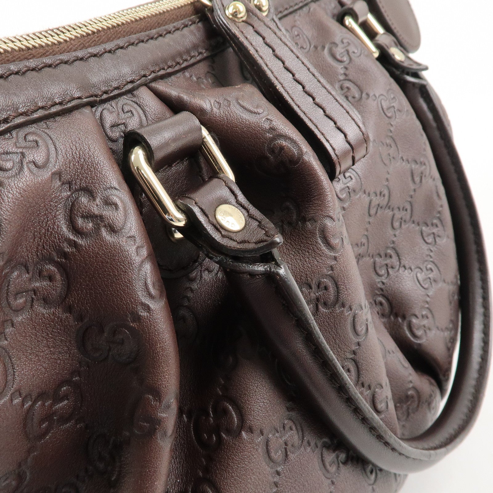 GUCCI Sukey Guccissima Leather 2Way Shoulder Bag Dark Brown 247902