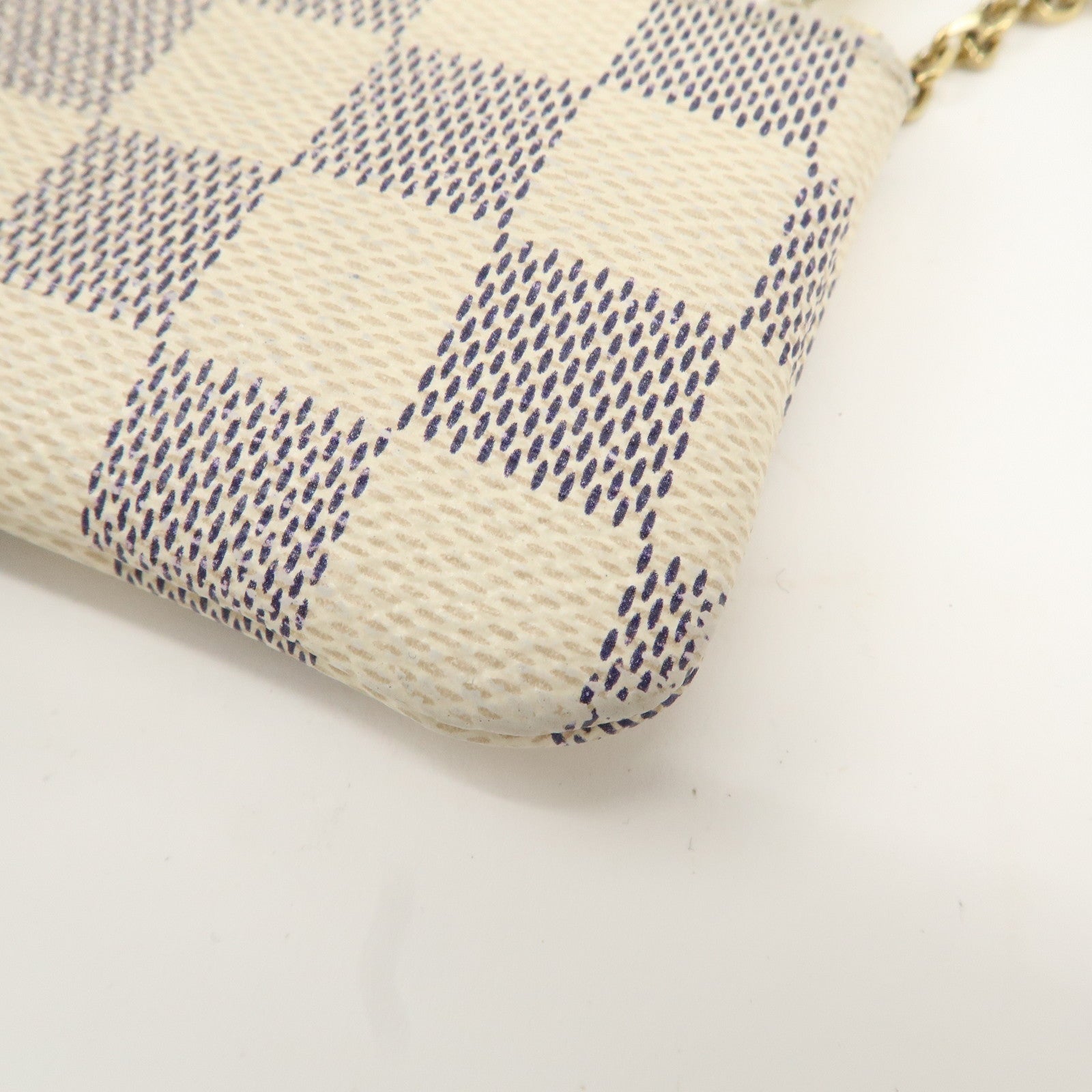 Louis Vuitton Damier Azur Pochette Cles Coin Case N62659 Used