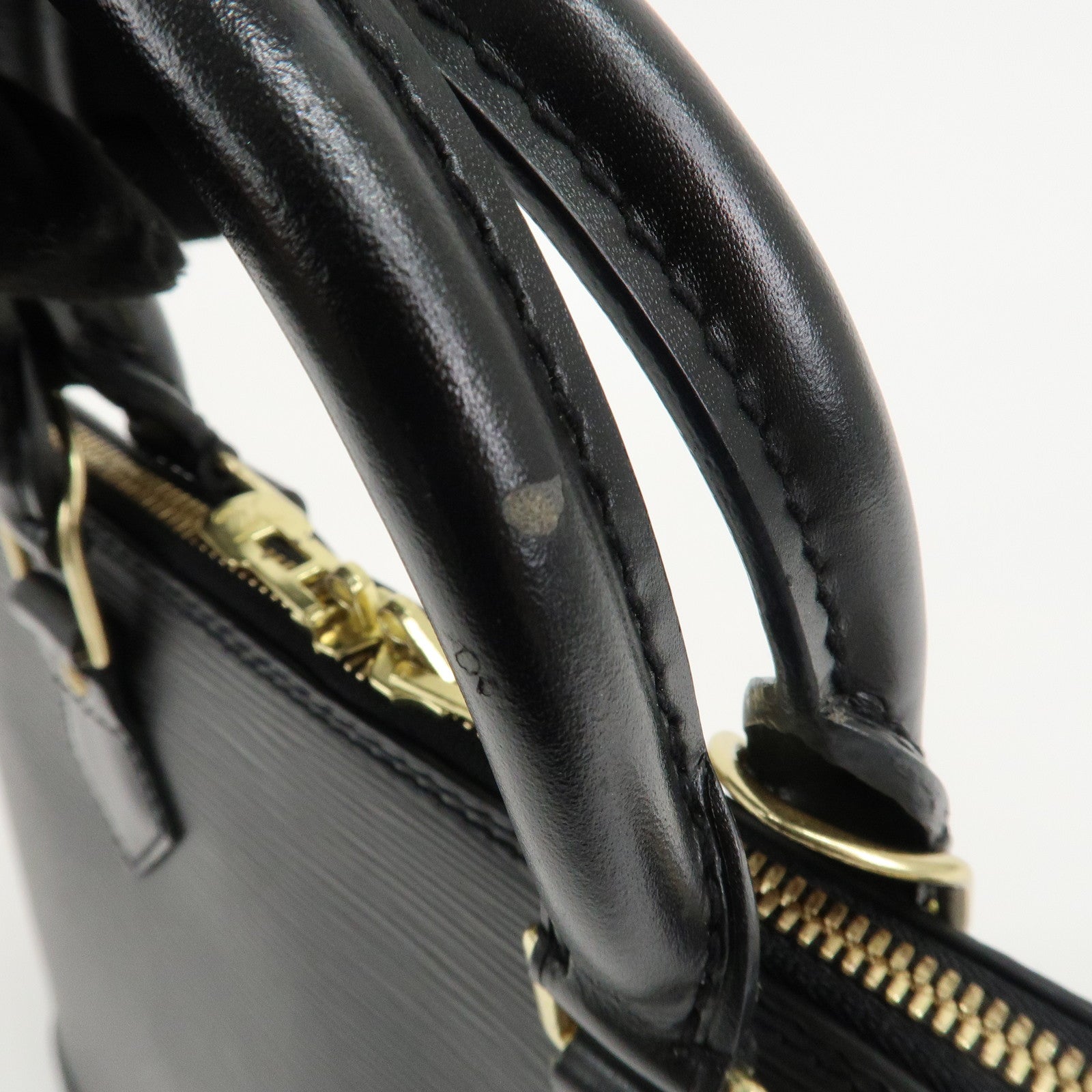 Louis Vuitton Epi Alma Hand Bag Noir Black Gold HDW M52142 Used