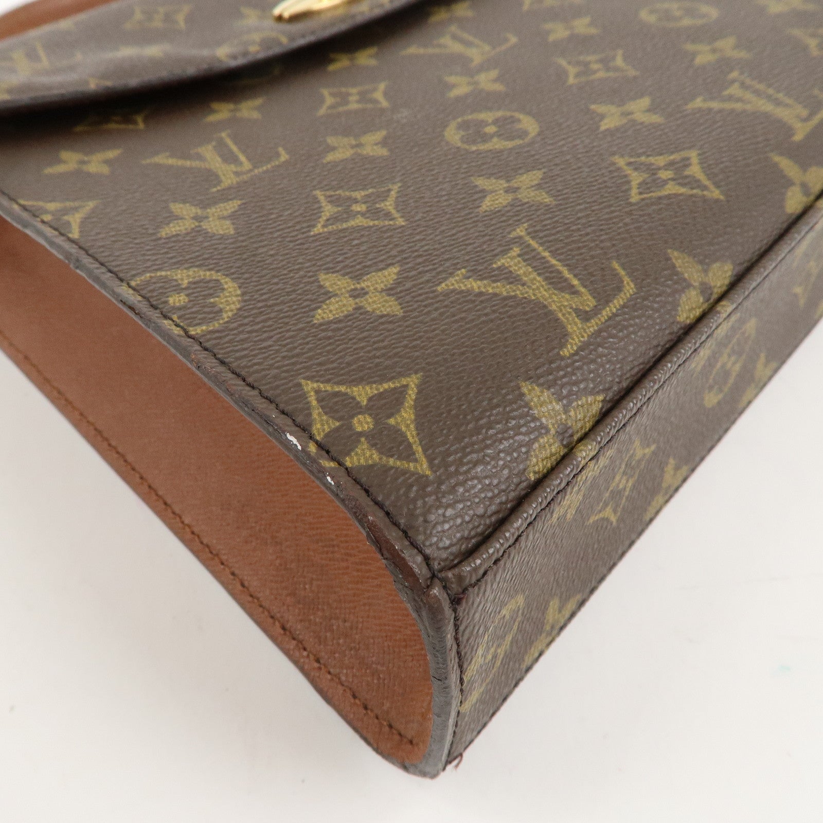 Louis Vuitton Monogram Malesherbes Hand Bag Brown M51379