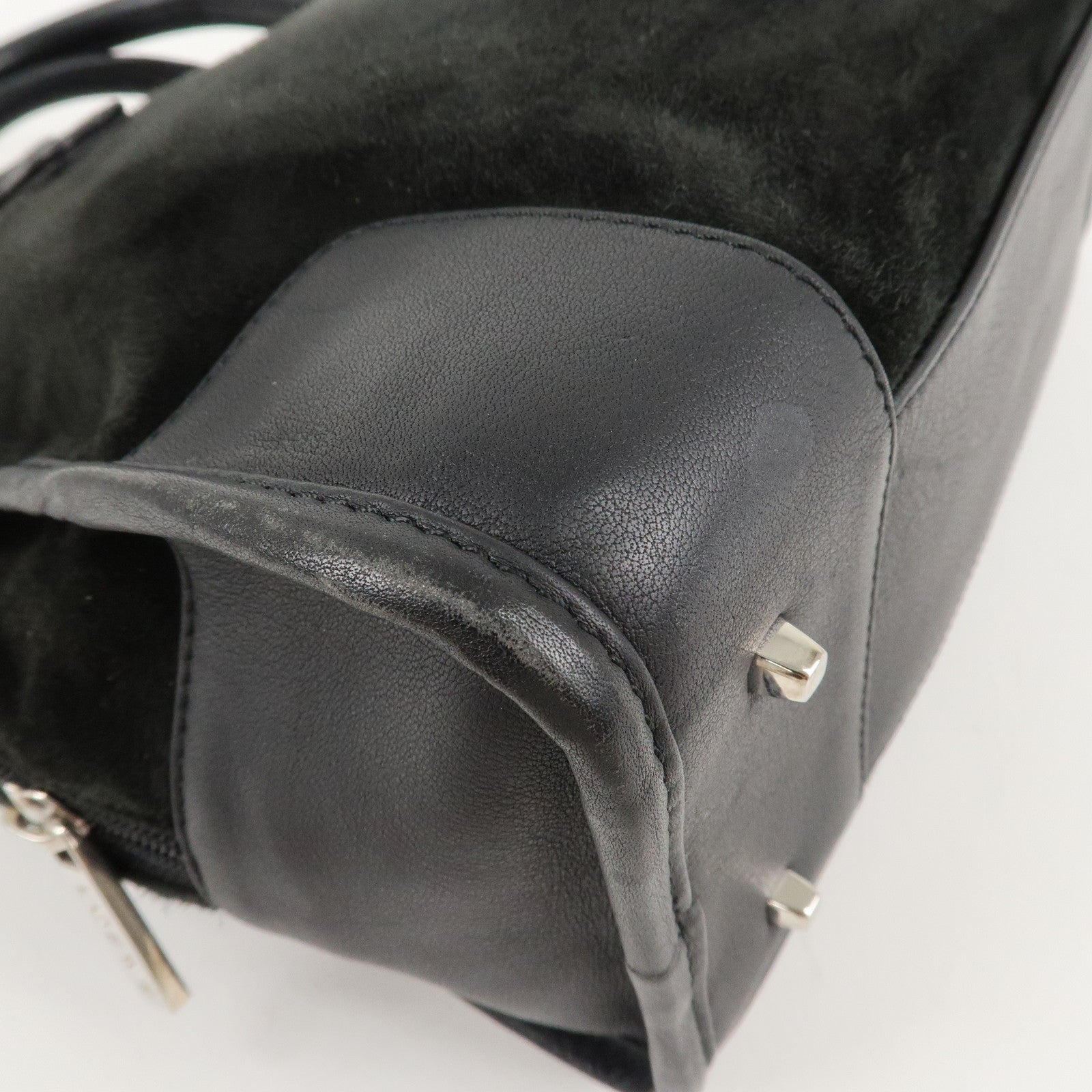 LOEWE Suede Amazona 26 Hand Bag Black