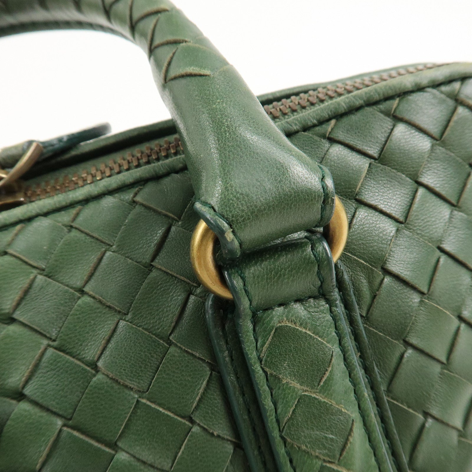 BOTTEGA VENETA Intrecciato Leather Hand Bag Green 192938