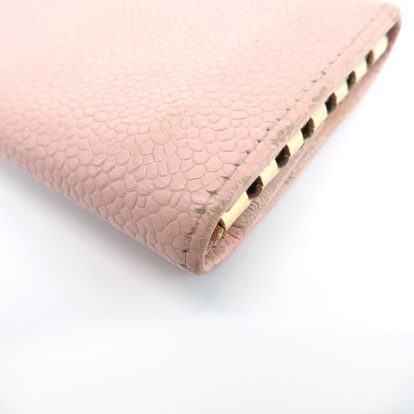 CHANEL Caviar Skin COCO Mark Key Case Pink A13502