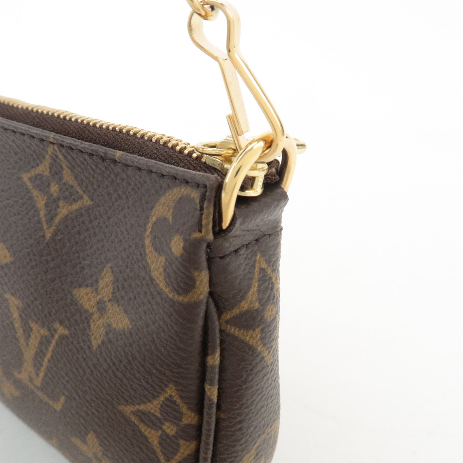 Louis Vuitton Bucket PM Pouch Hand Bag Brown Gold Hardware