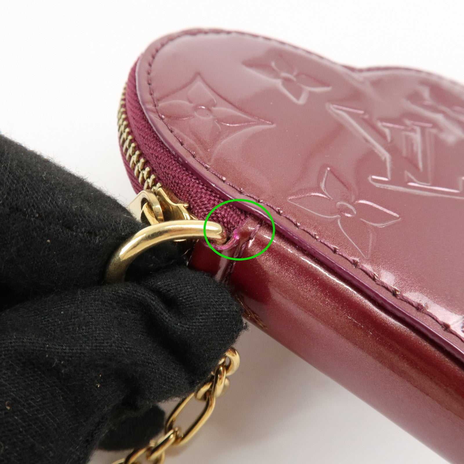 Louis Vuitton Monogram Vernis Porte Monnaie Coeur Coin Case M91480 Used