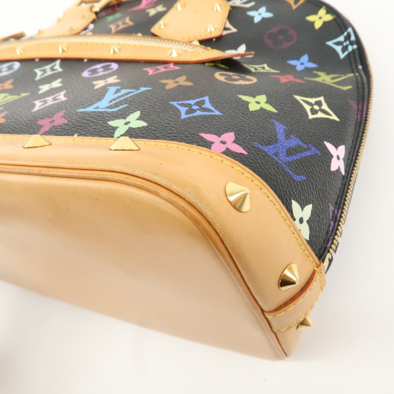 Louis Vuitton Monogram Multi Color Alma Hand Bag Noir M92646 Used