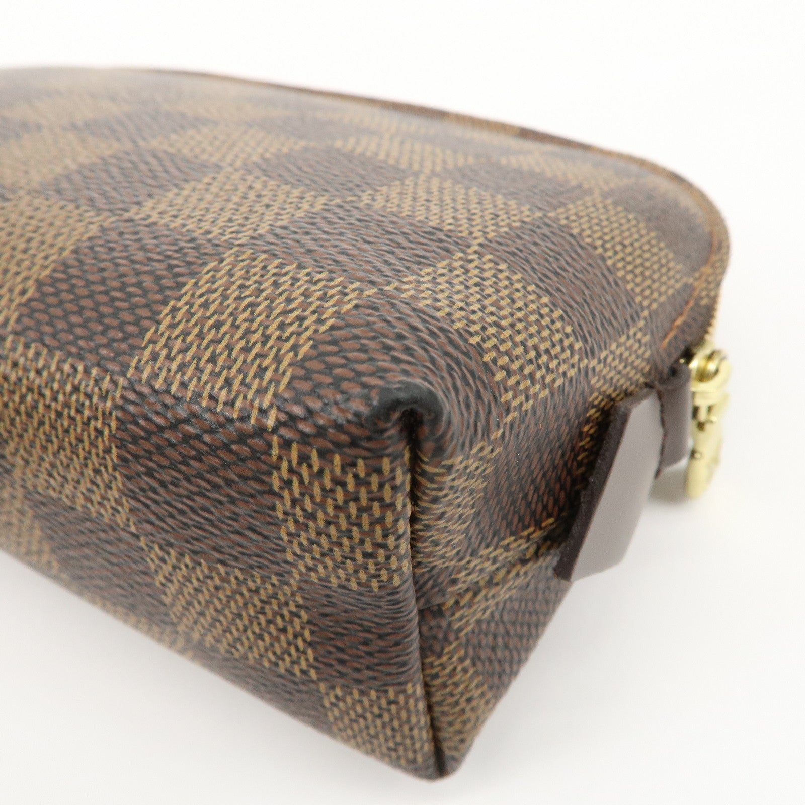 Louis Vuitton Damier Pochette Cosmetic Pouch Brown N47516 Used