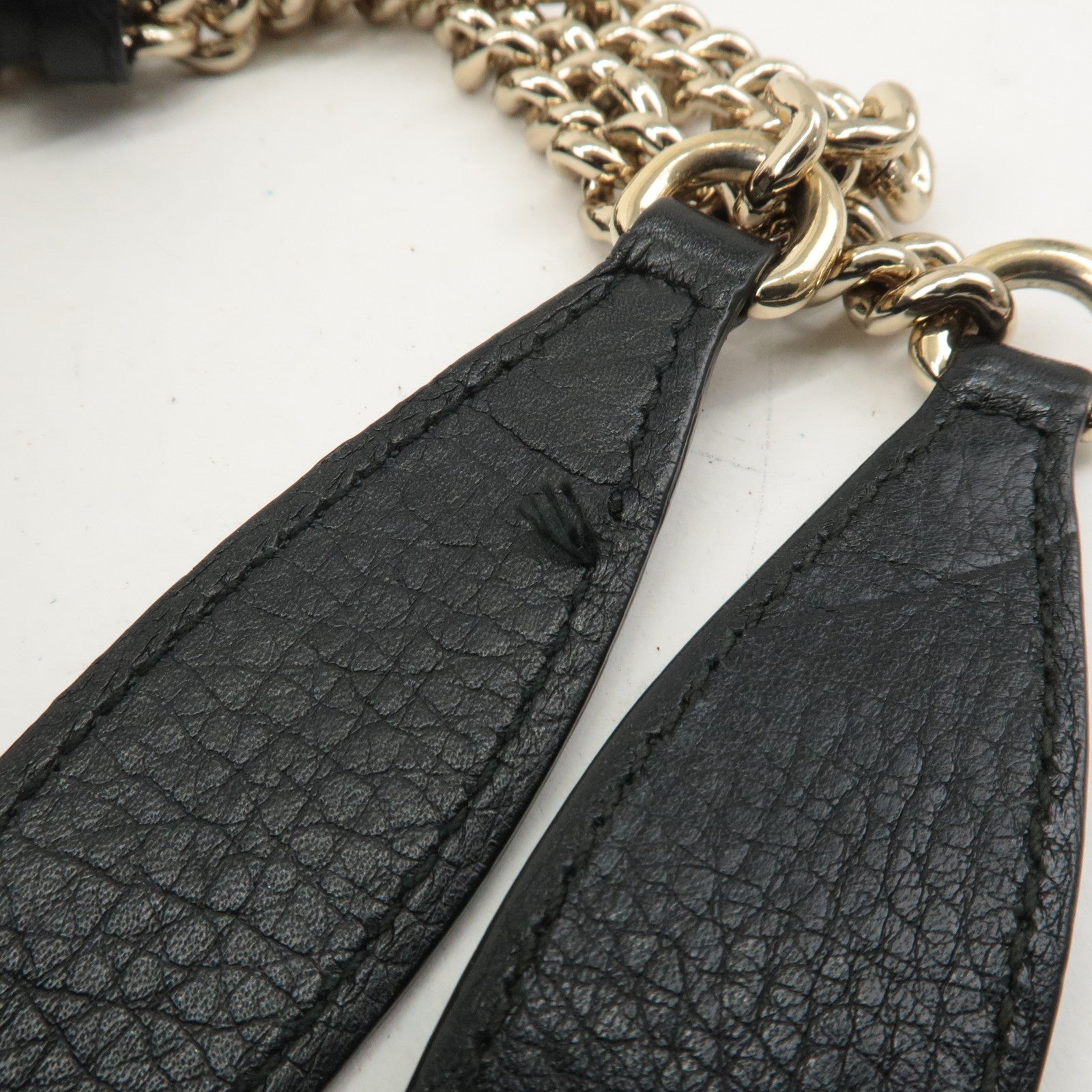 GUCCI SOHO Leather Chain Shoulder Bag Black 308982