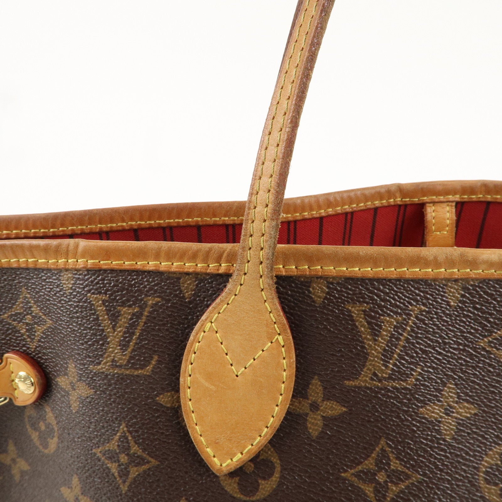 Louis Vuitton Monogram Neverfull MM Tote Bag Cerise M41177