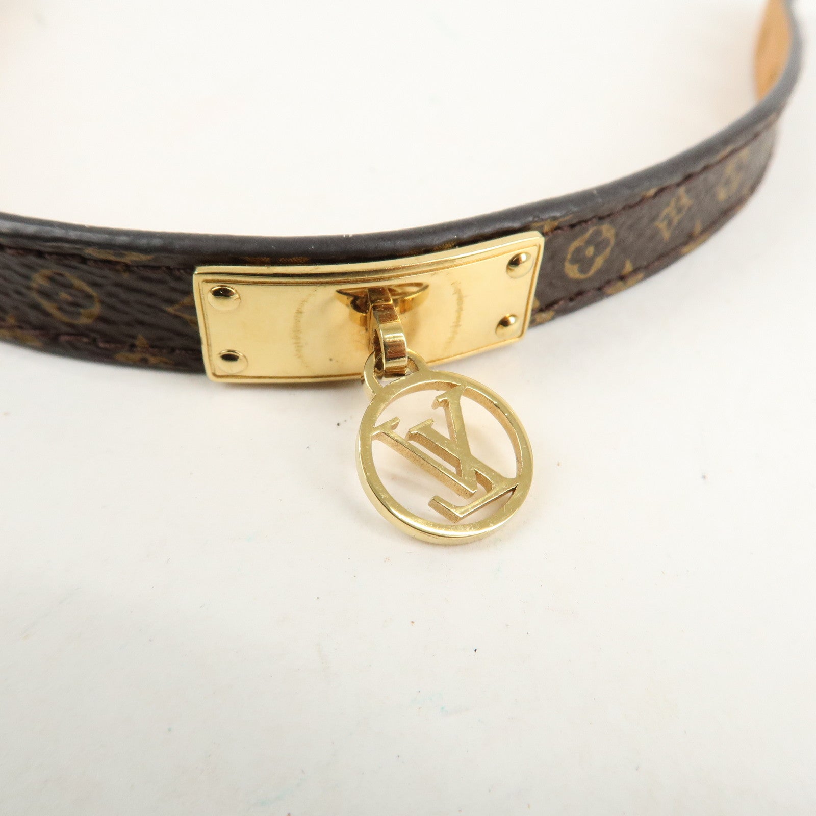 Louis Vuitton Monogram Bracelet Logo Mania 17 Brown M4150