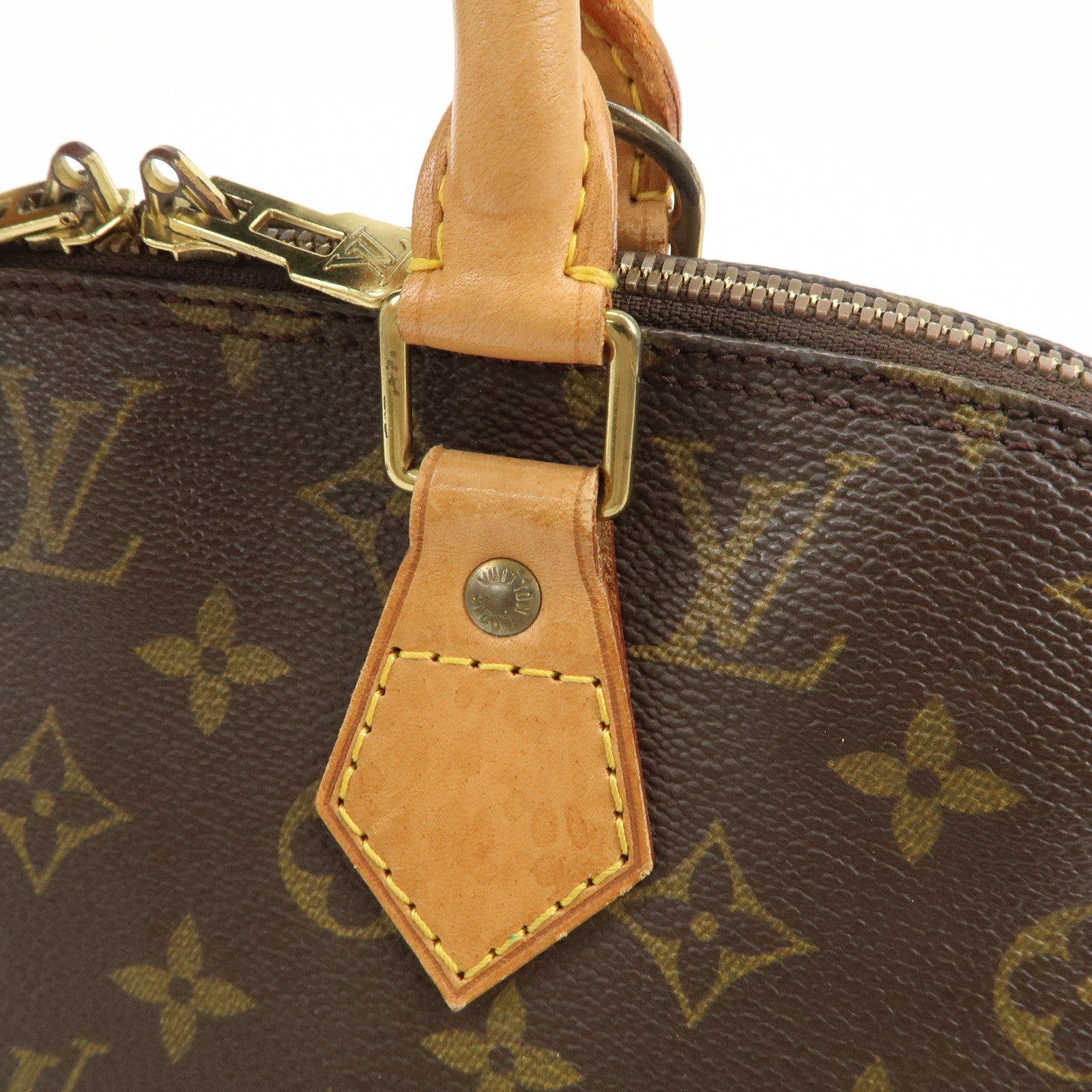 Louis Vuitton Monogram Alma Hand Bag Brown Gold Hardware M511300 Used