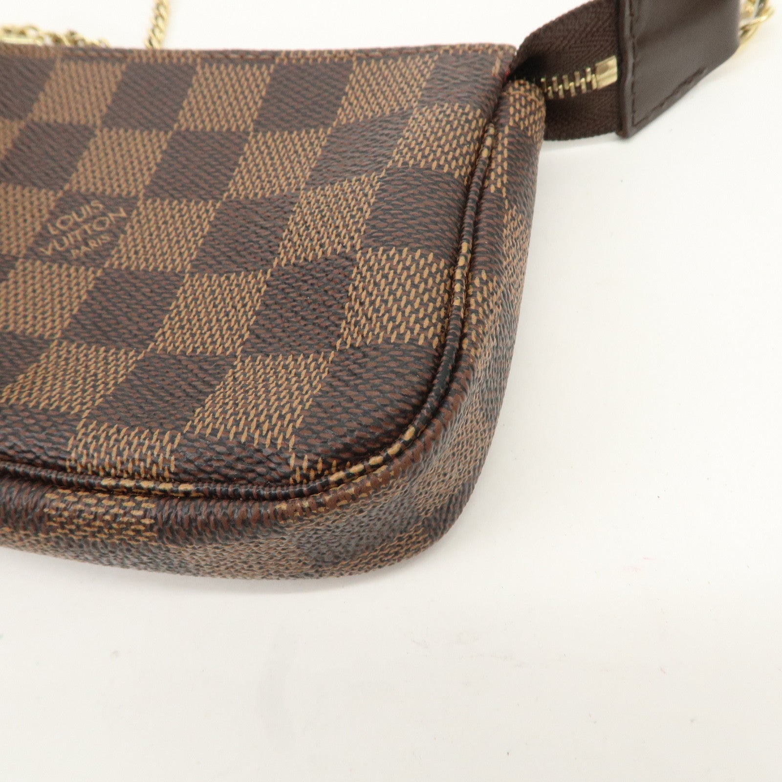 Louis Vuitton Damier Mini Pochette Accessoires Hand Bag N58809 Used