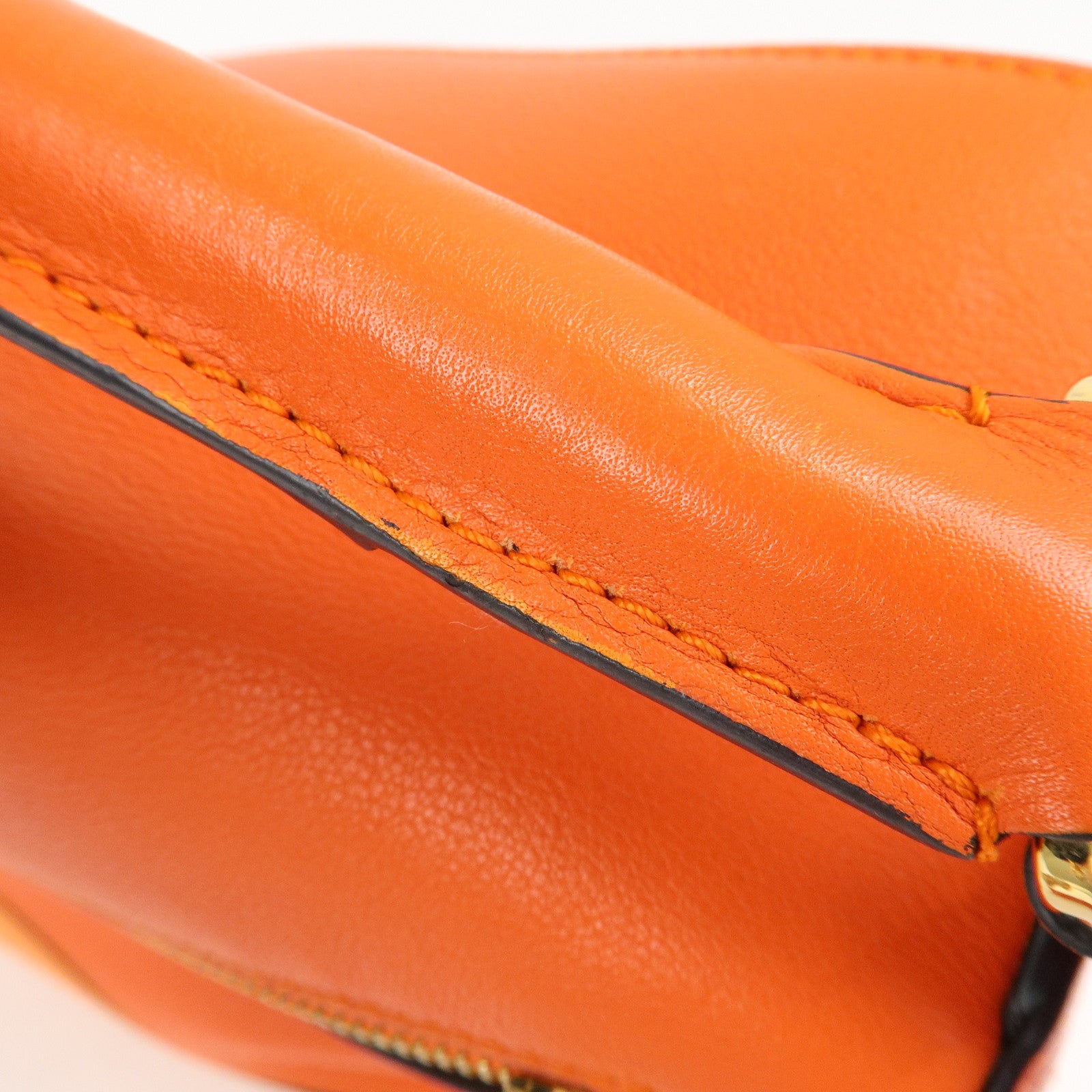 LOEWE Leather Puzzle Bag Medium 2Way Bag Shoulder Bag Orange