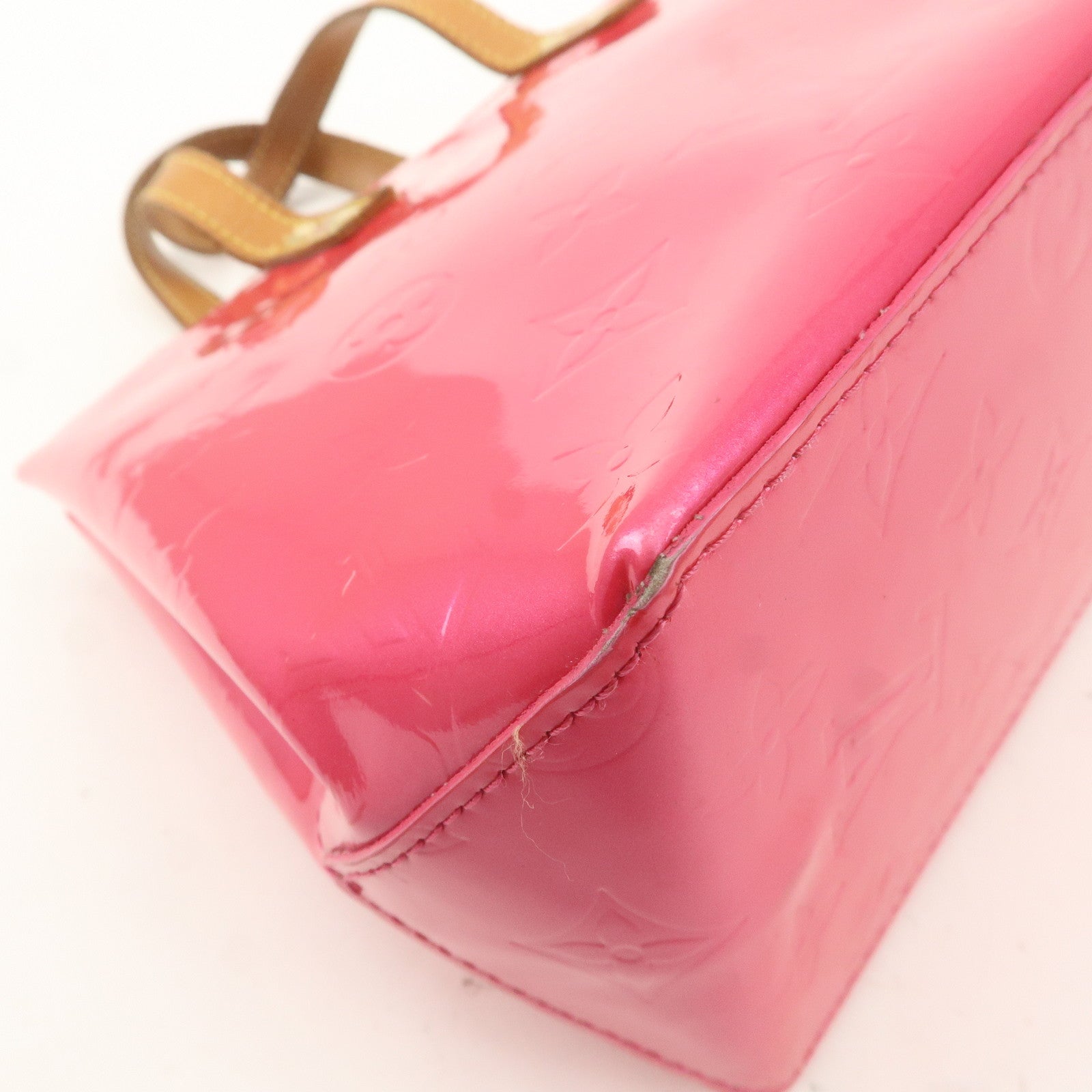 Louis Vuitton Monogram Vernis Lead PM Hand Bag Fuchsia Pink M91221