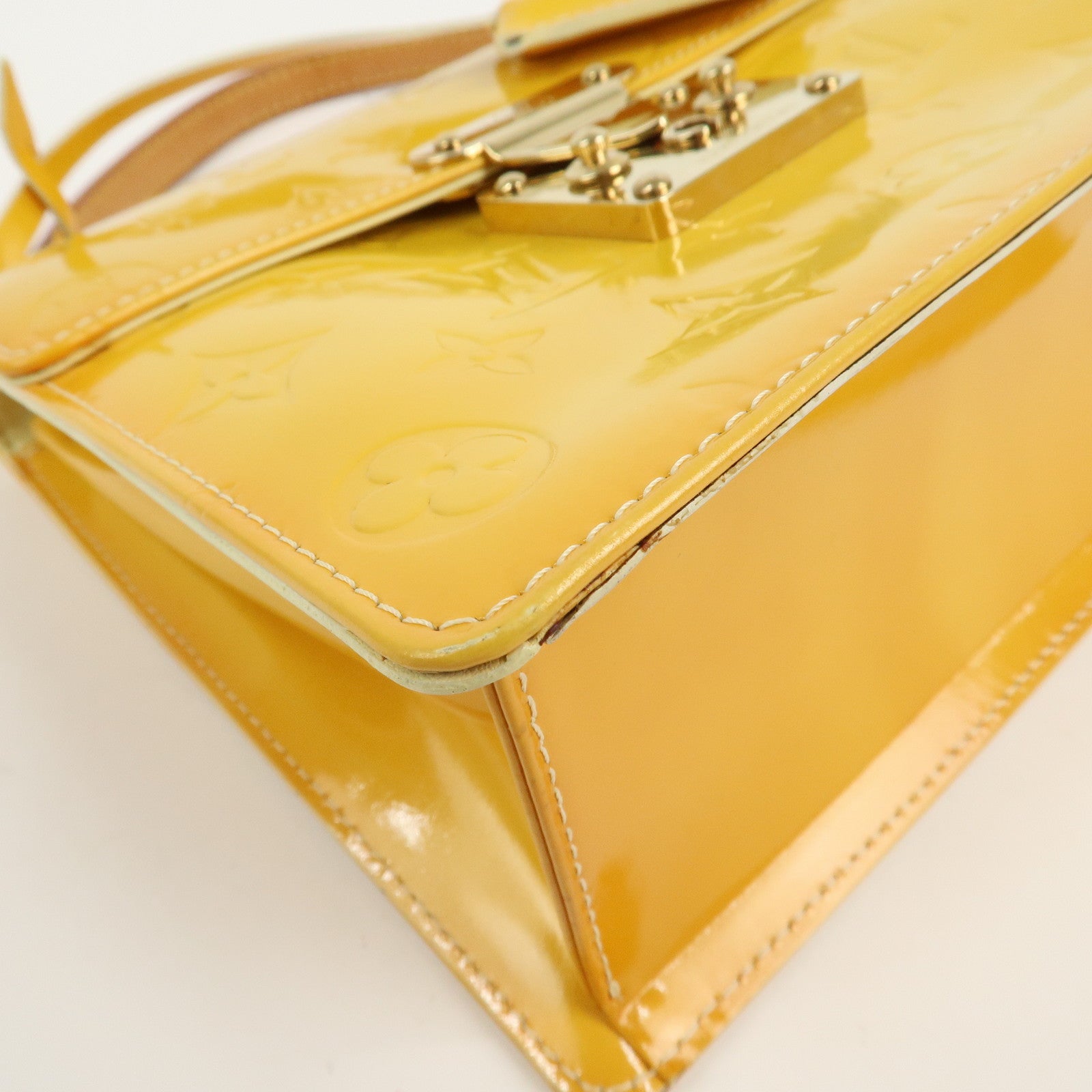 Louis Vuitton Vernis Spring Street Hand Bag LimeYellow M91068