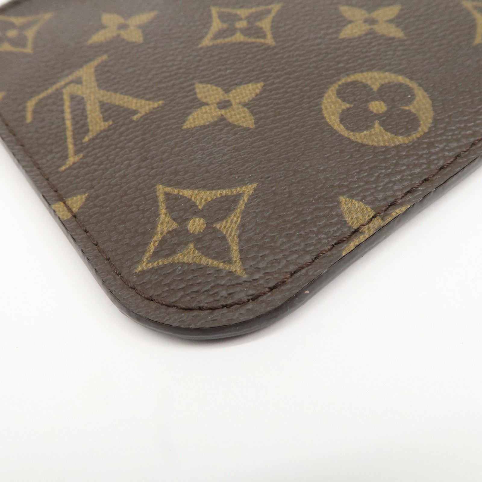 Louis Vuitton Monogram Pouch For Neverfull PM Brown Fuchsia Used