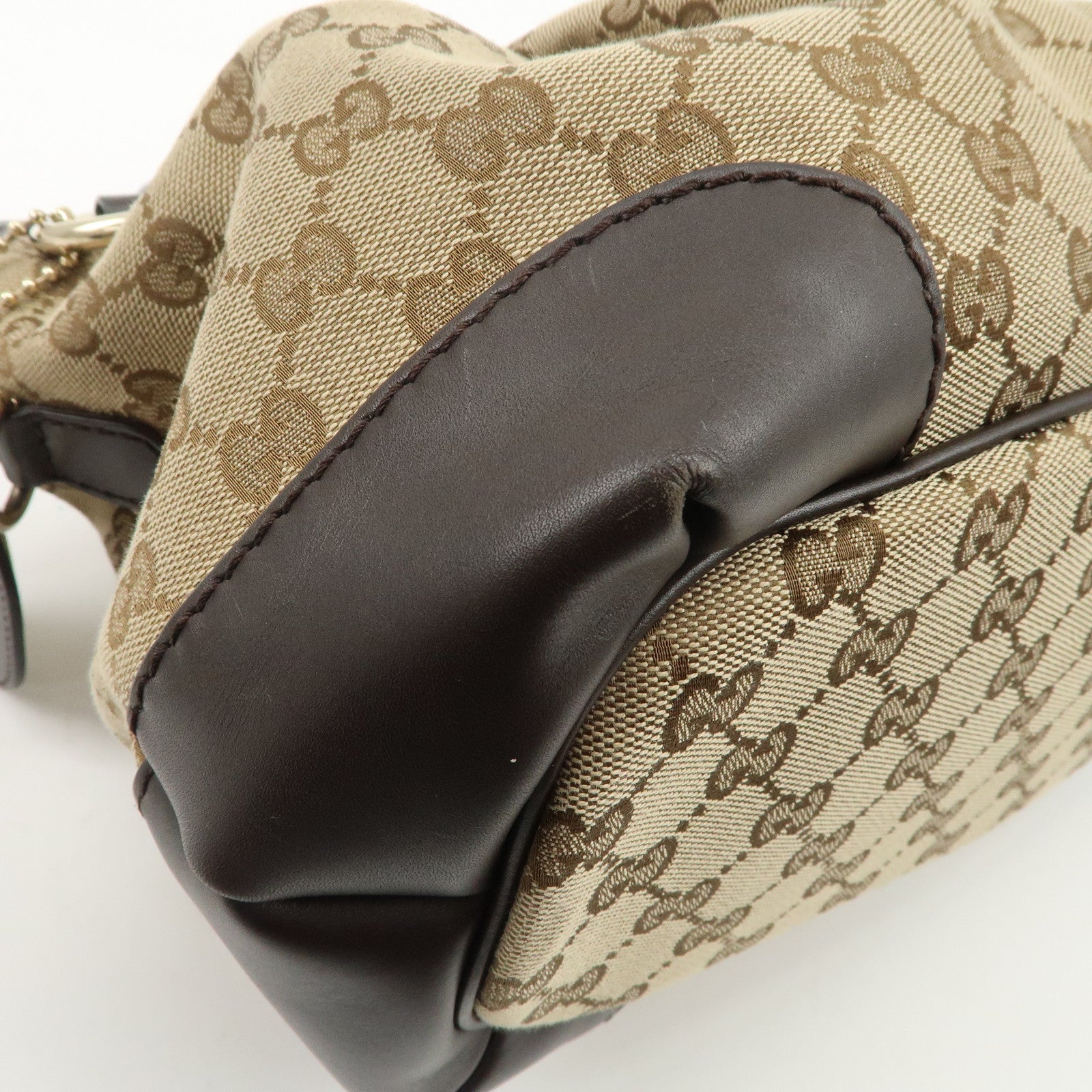 GUCCI Sukey GG Canvas Leather 2WAY Bag Beige Dark Brown 247902