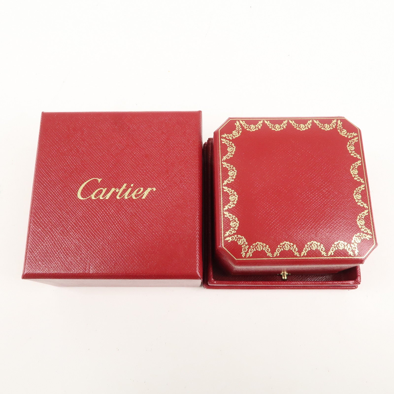 Cartier Set of 2 Ring Box Display Box Jewelry Box For Ring Red