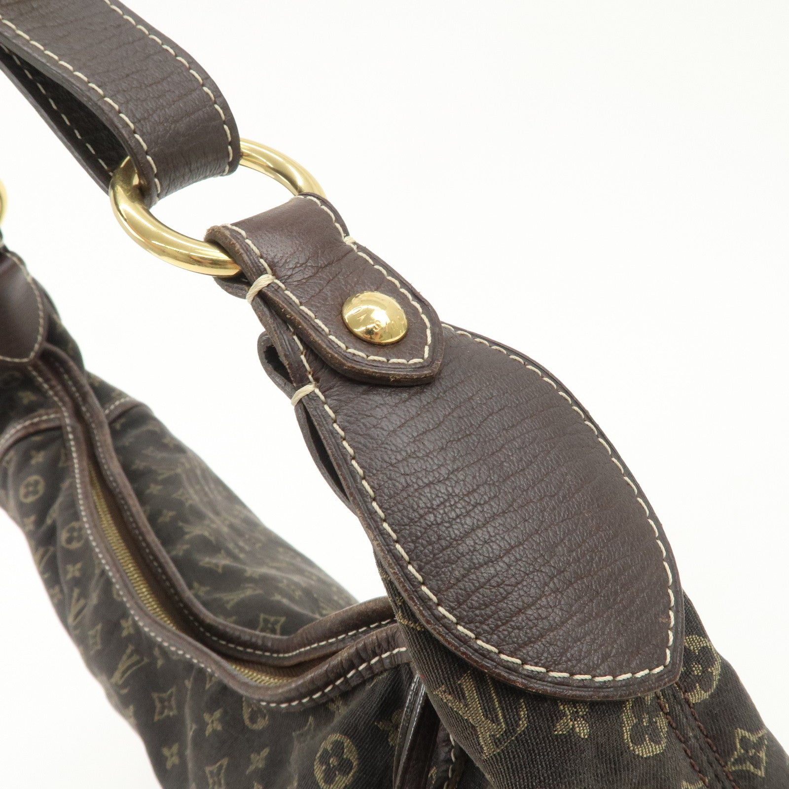 Louis Vuitton Monogram Mini Lin Manon MM Shoulder Bag Ebene M95619 Used