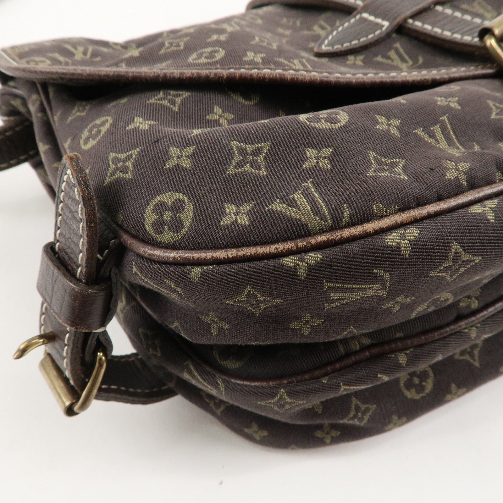 Louis Vuitton Monogram Mini Lin Saumur 30 Ebene Brown M95227