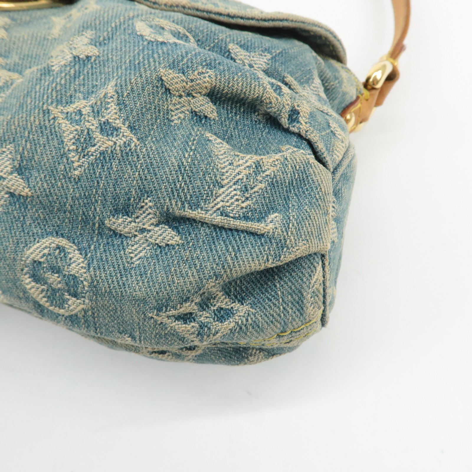 Louis Vuitton Monogram Denim Mini Pleaty Shoulder Bag M95050 Used