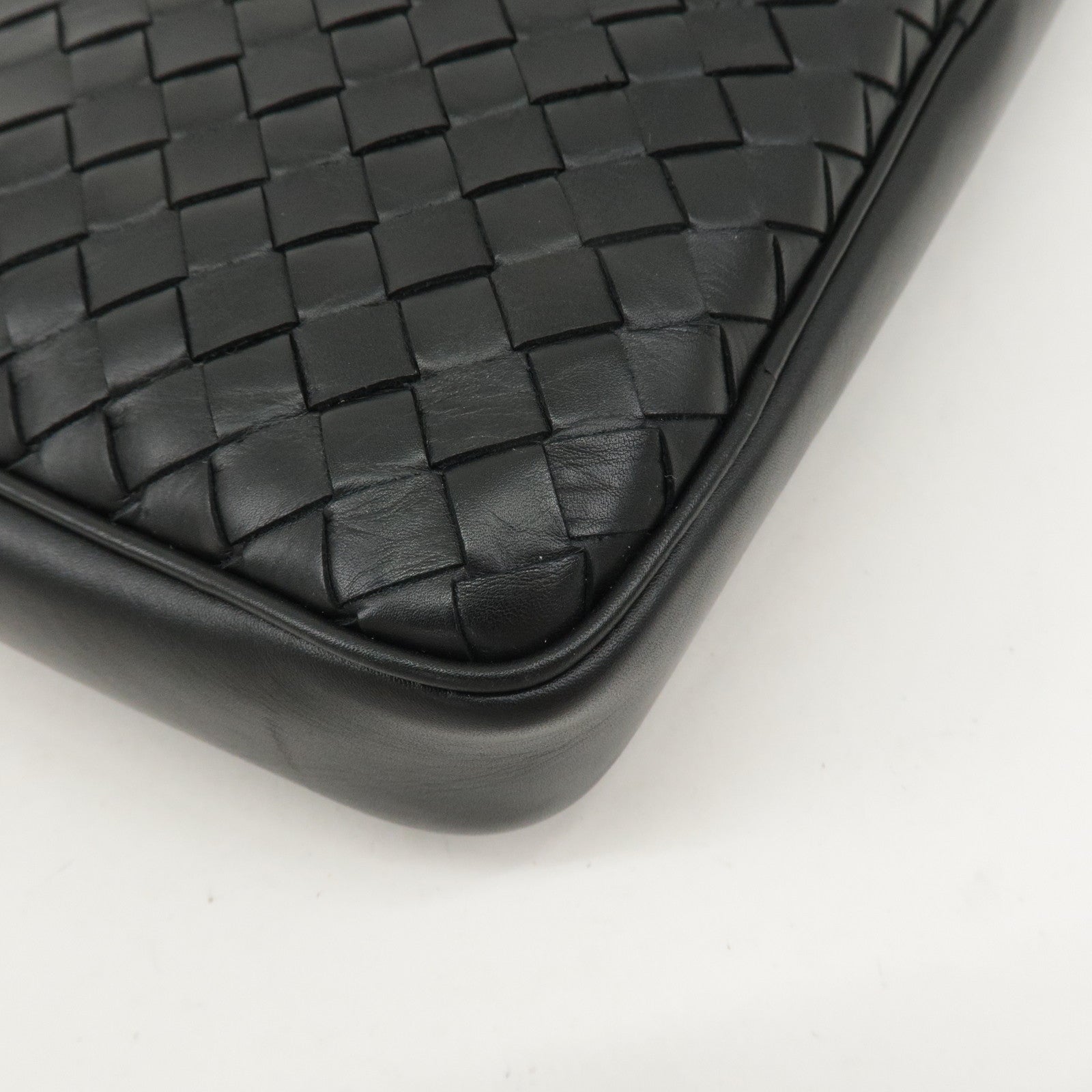 BOTTEGA VENETA Intrecciato Leather Clutch Bag Black