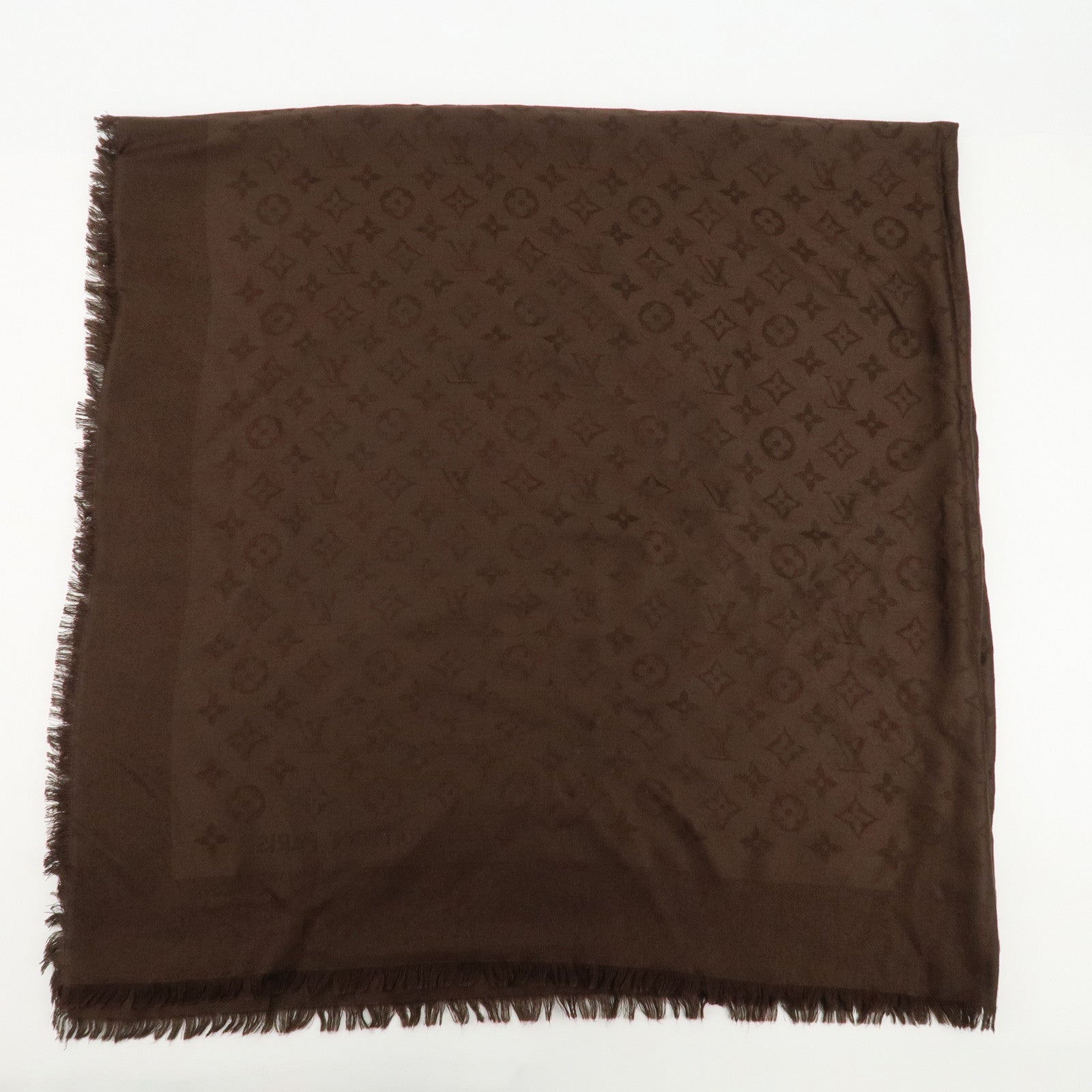 Louis Vuitton Monogram Shine Shawl Stole Scarf Brown 401910 Used