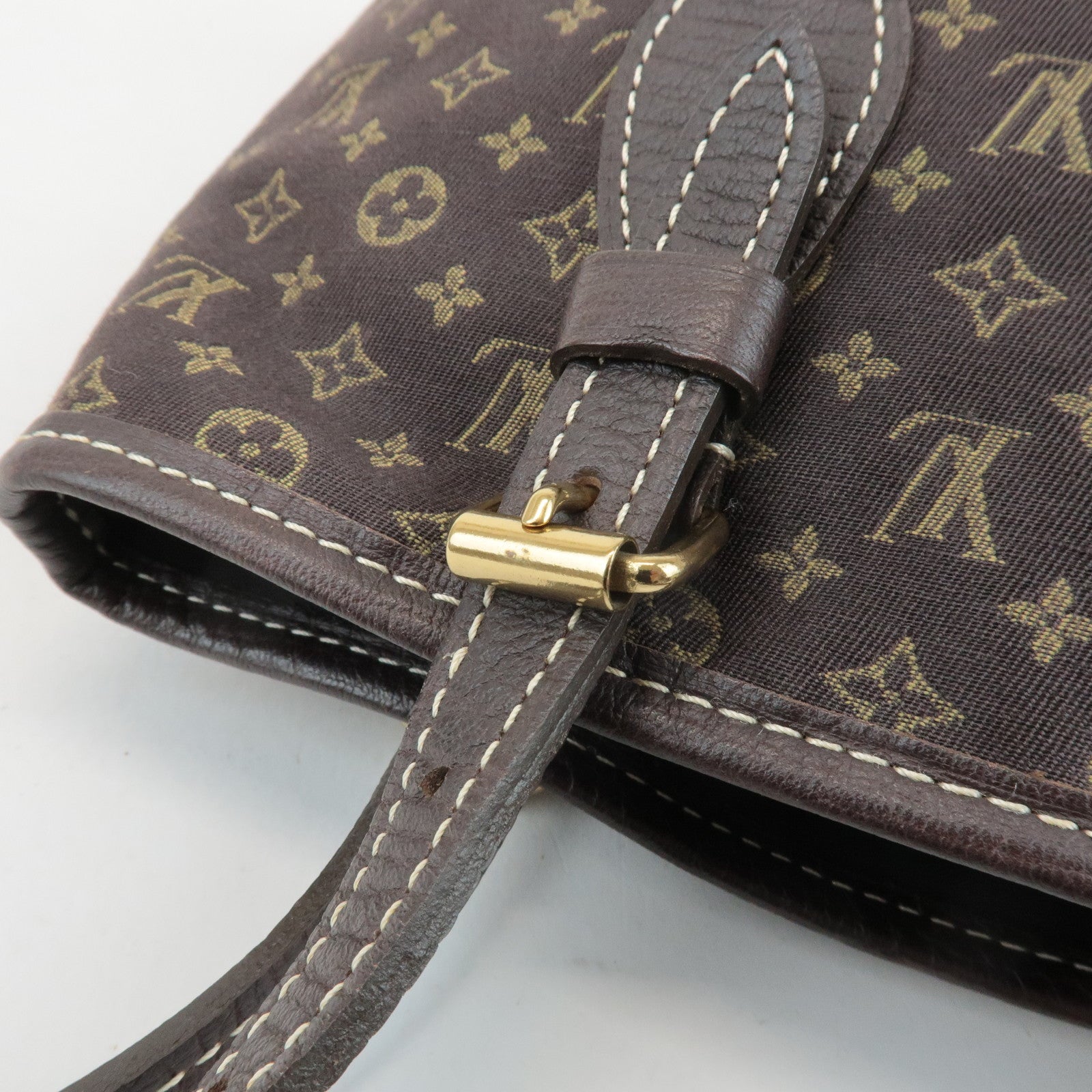 Louis Vuitton Monogram Mini Lin Bucket PM Shoulder Bag M95226 Used