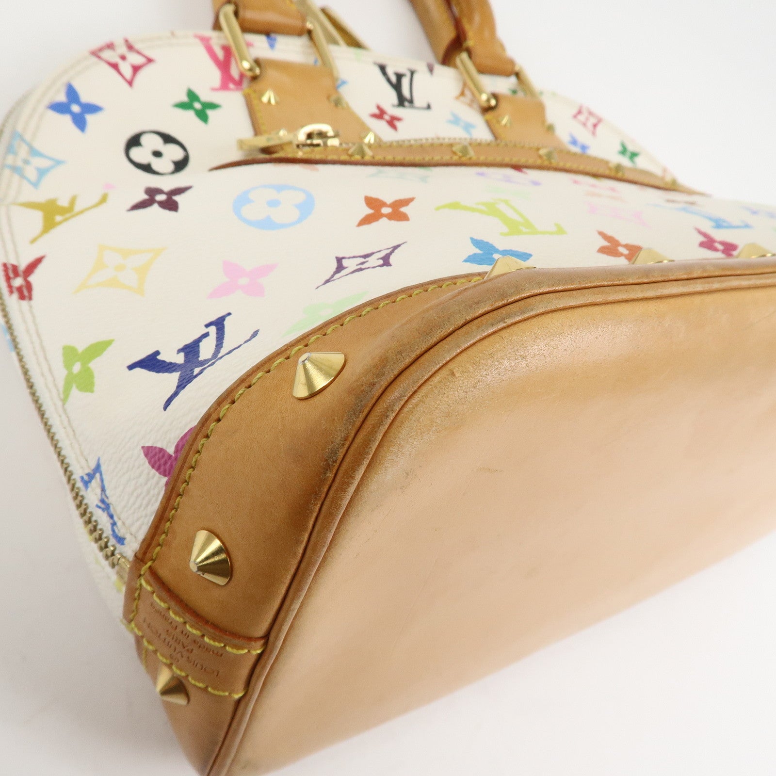 Louis Vuitton Monogram Multicolor Alma Hand Bag Blanc M92647 Used