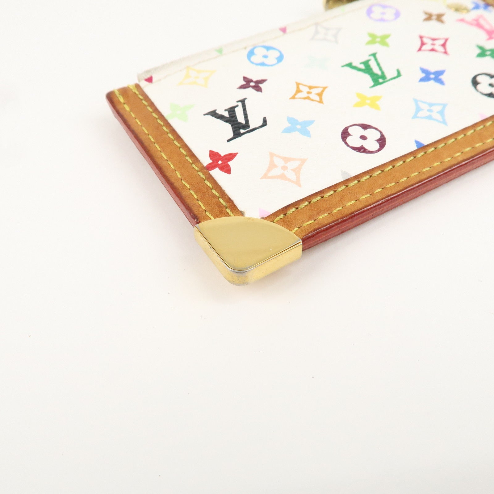 Louis Vuitton Monogram Multi Color Pochette Cles Blanc M92655