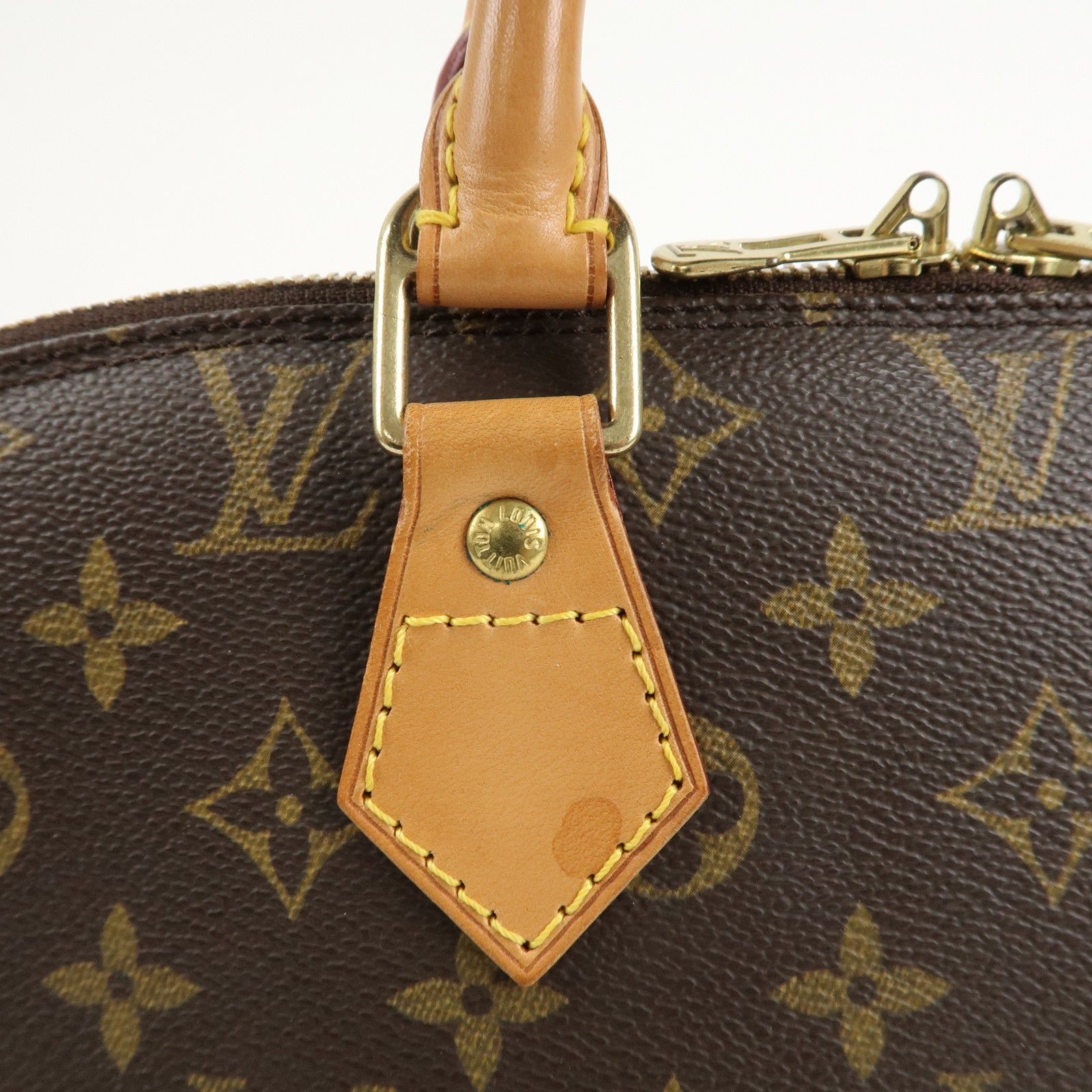 Louis Vuitton Monogram Alma Hand Bag Brown Gold HDW M51130 Used