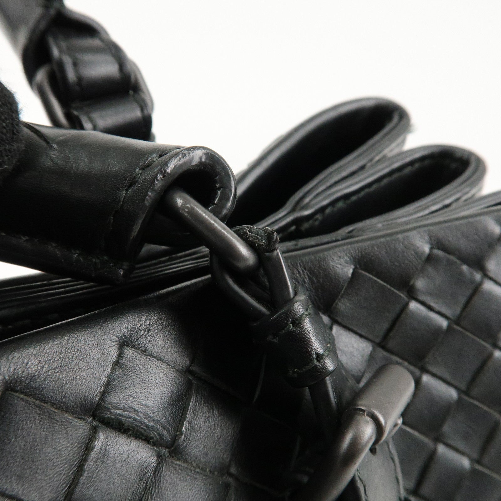 BOTTEGA VENETA Intrecciato Leather Tote Bag Hand Bag Black