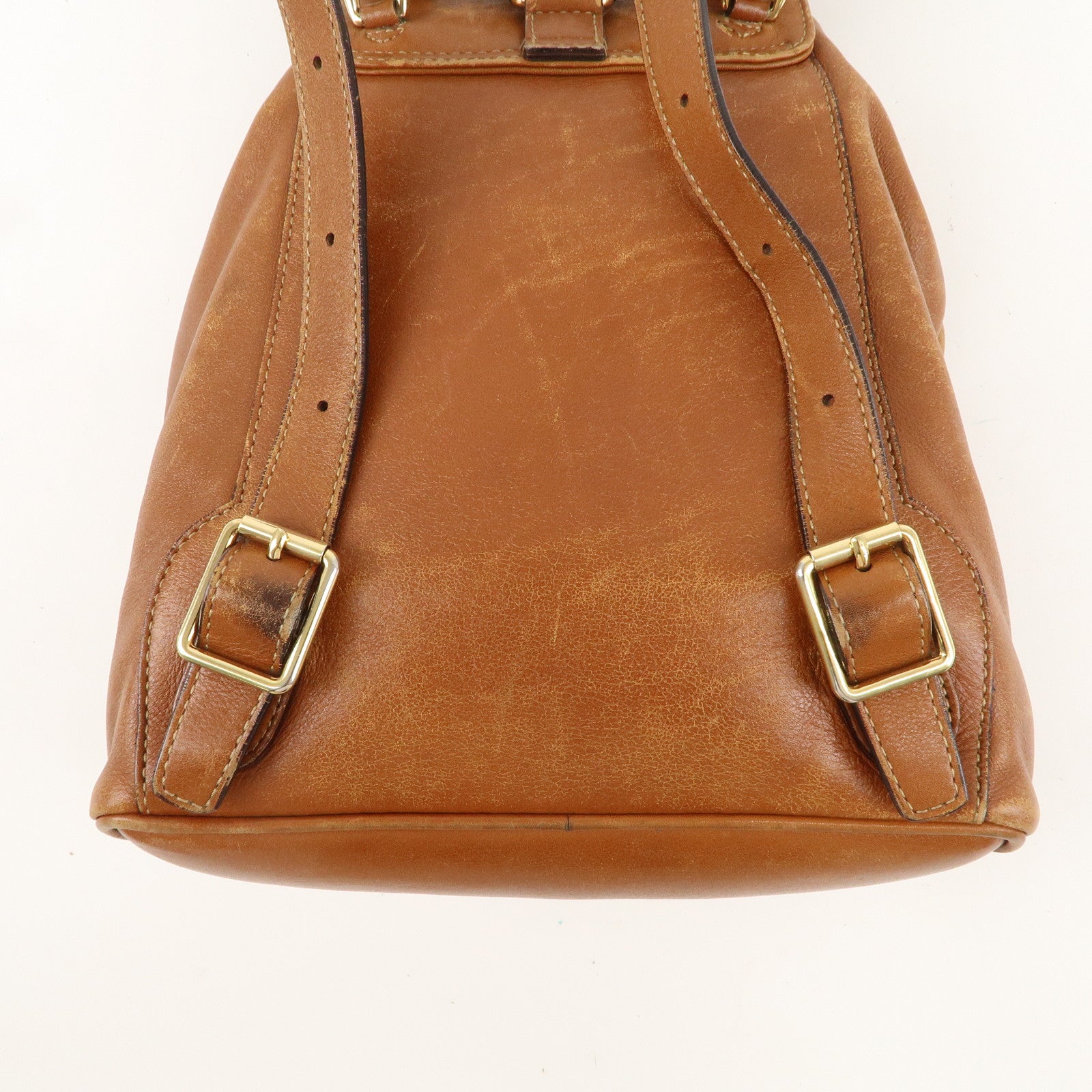 GUCCI Bamboo Leather Ruck Sack Backpack Brown 003.1956.0030