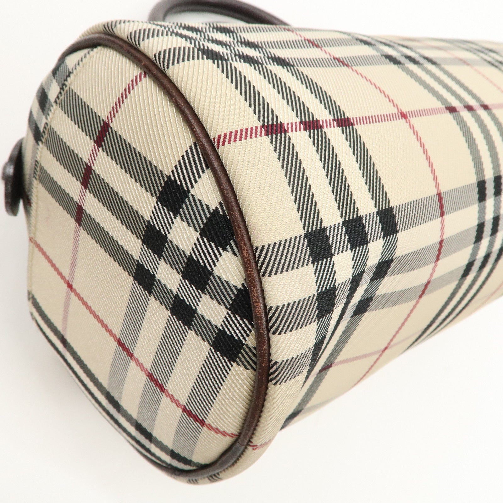 BURBERRY Nova Plaid Canvas Leather Hand Bag Shoulder Bag