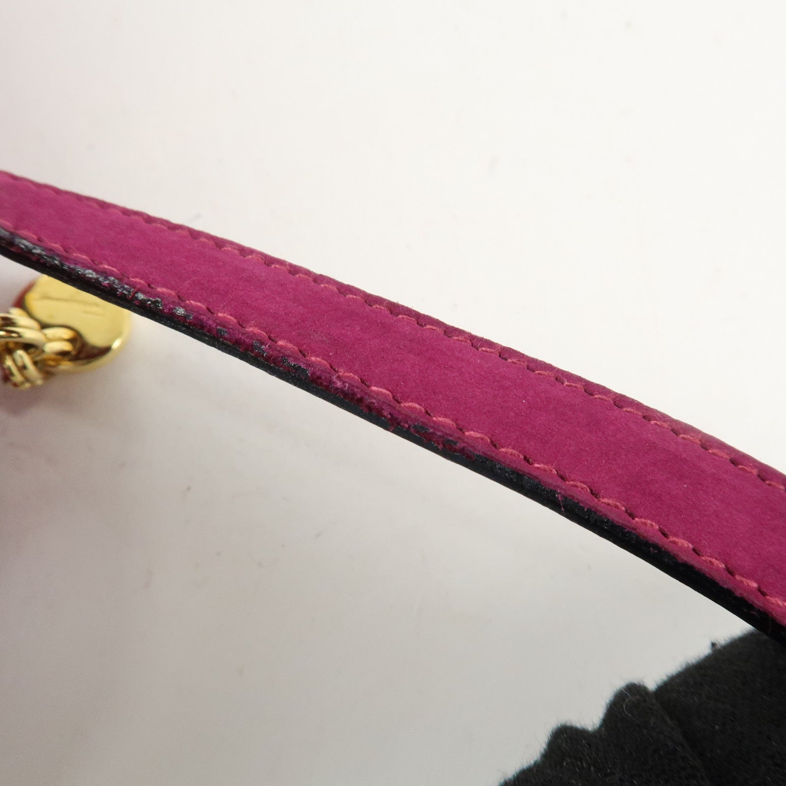 Ferragamo Vara Ribbon Suede Leather Shoulder Bag Purple