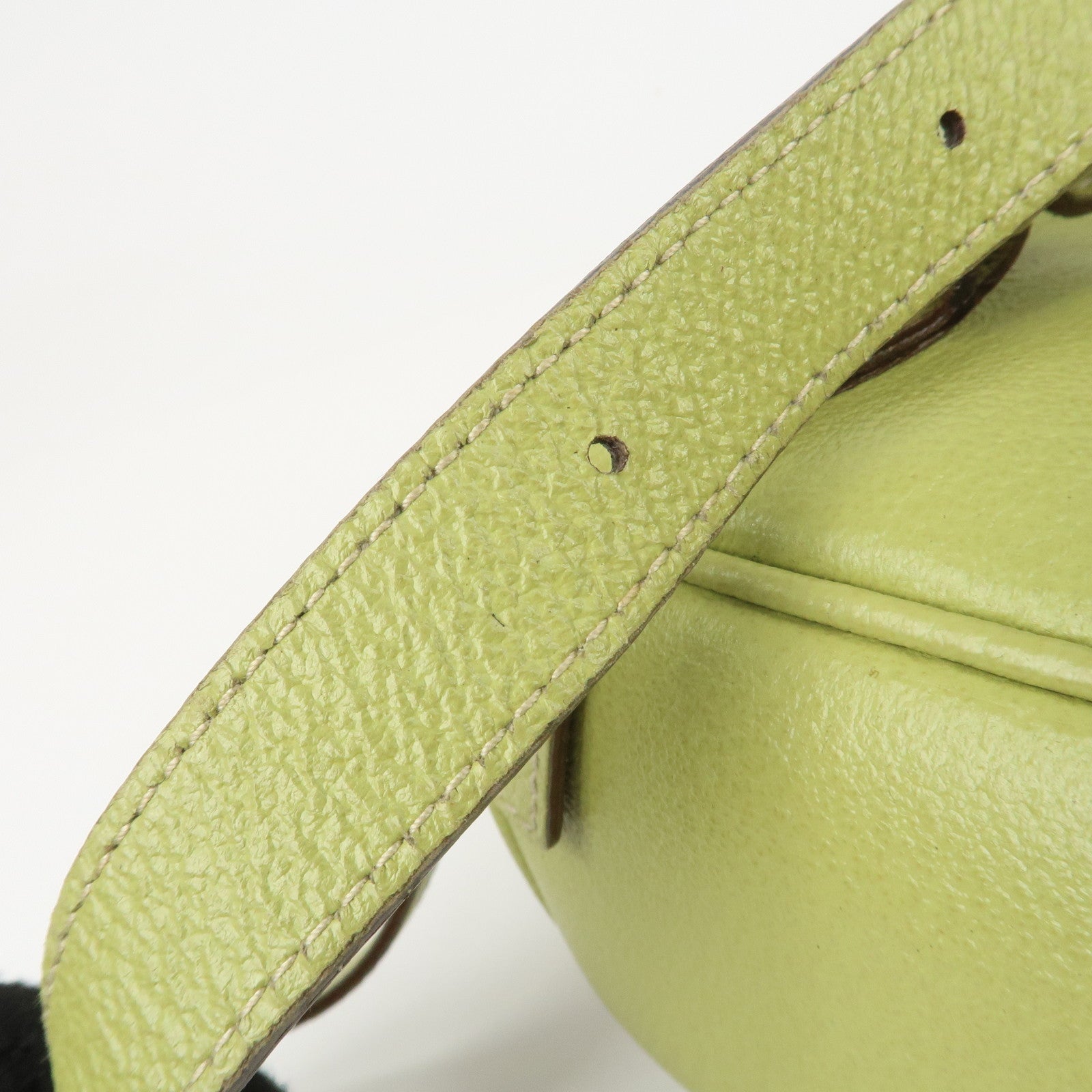 GUCCI Bamboo Suede Leather Backpack Light Green 003.1956.0030