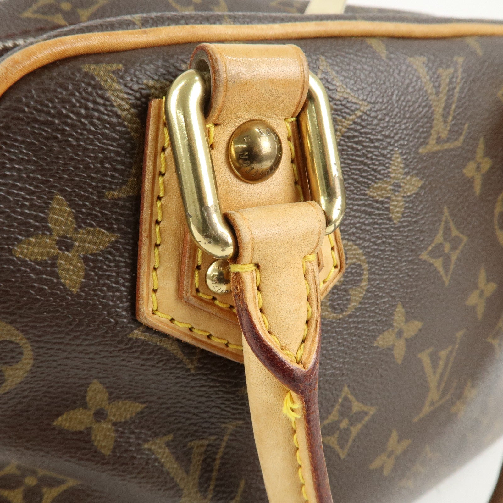 Louis Vuitton Monogram Manhattan PM Hand Bag Brown M40026 Used